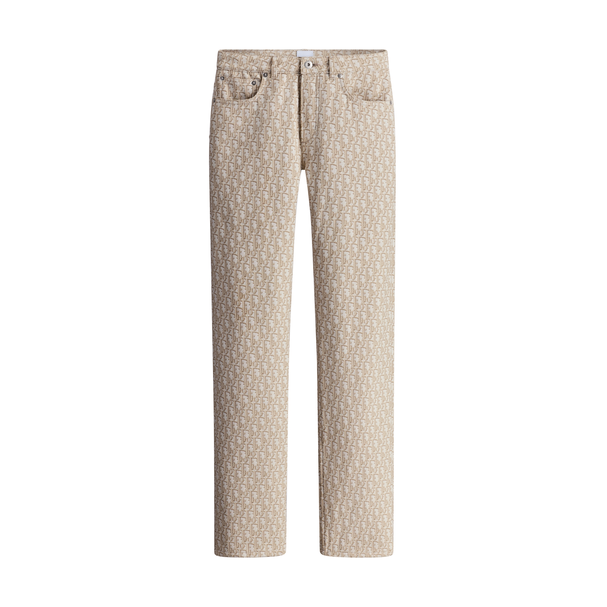 Dior Oblique Regular-Fit Jeans Beige Cotton-Blend Denim E01