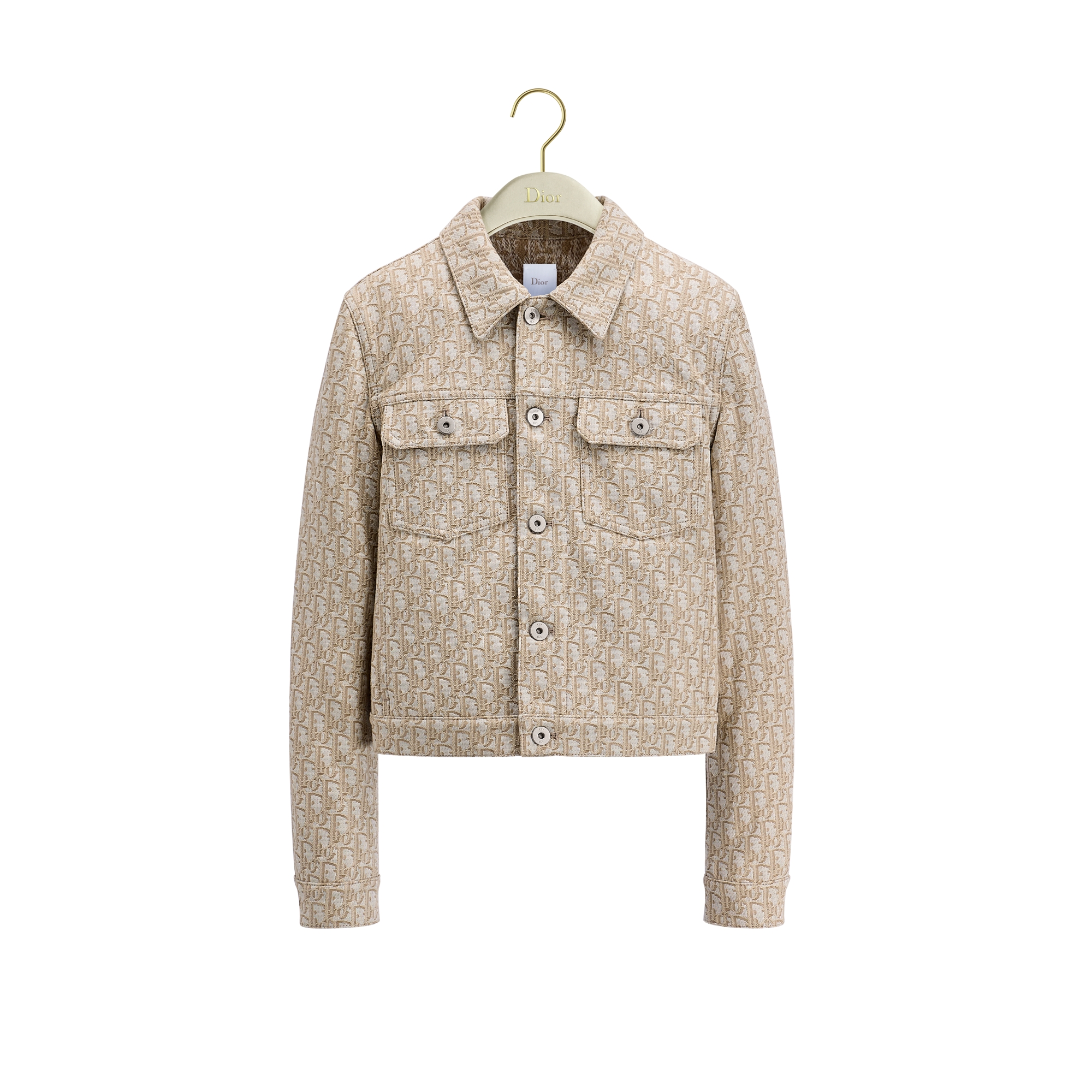 Christian Dior ウールジャケット ベージュ Dior Oblique Cropped Jacket Beige Cotton-Blend Denim | DIOR US