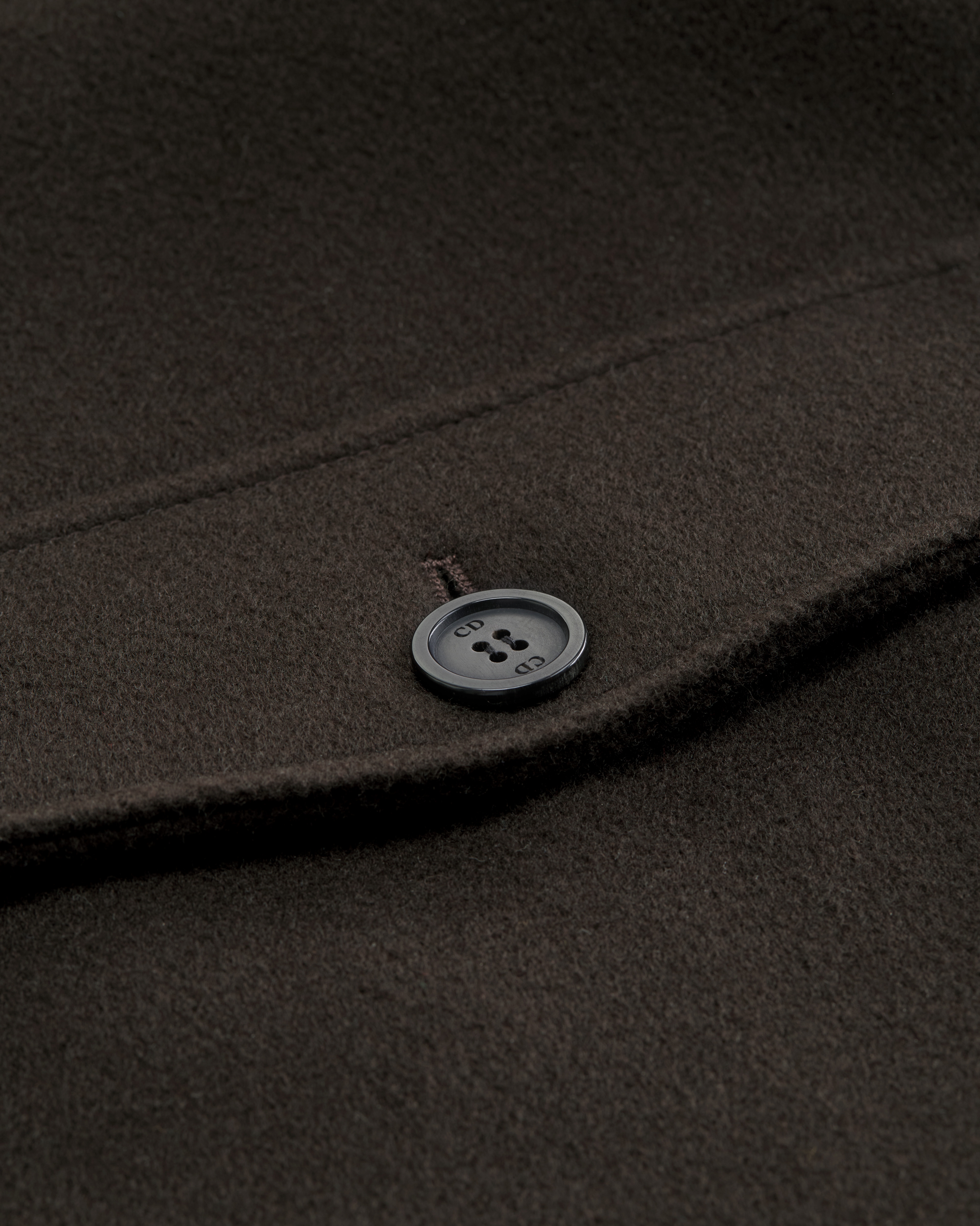 Dior Icons Jacket with Leather Collar Deep Brown Cashmere | DIOR