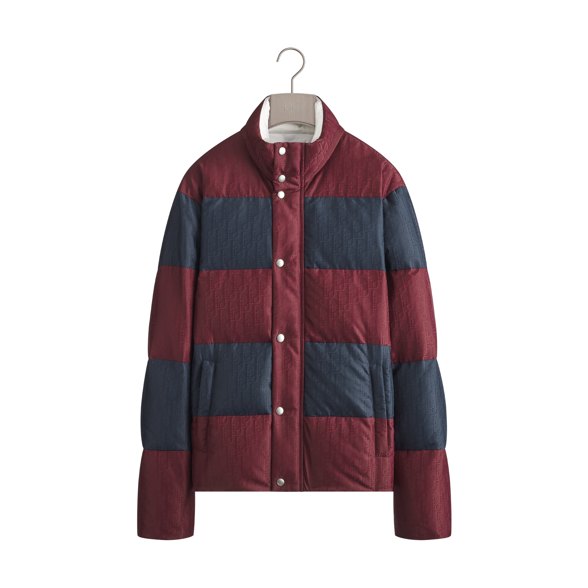  Red and Navy Blue Technical Jacquard