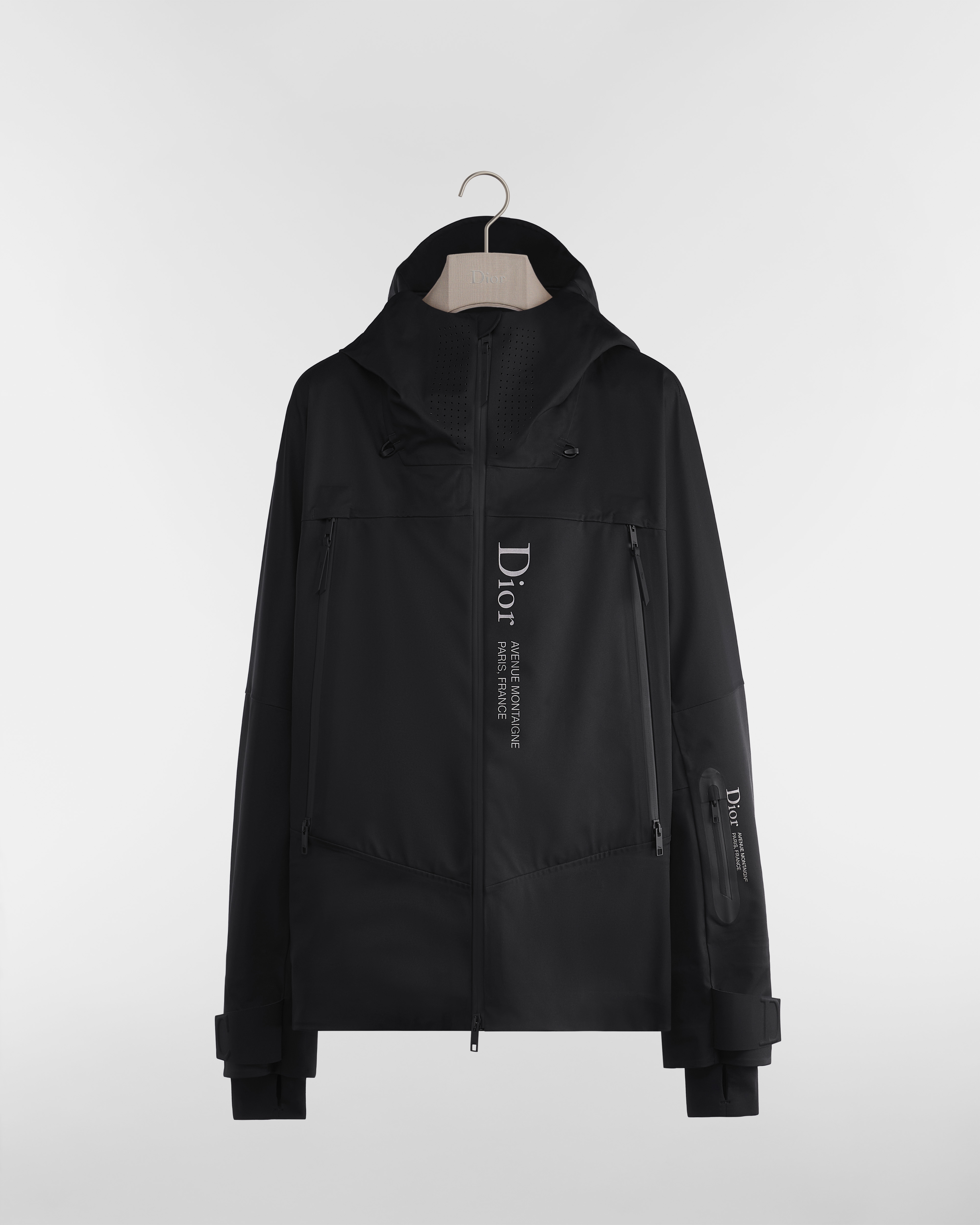 DiorAlps Dior Montaigne Printed Shell Jacket Black Technical Fabric ...