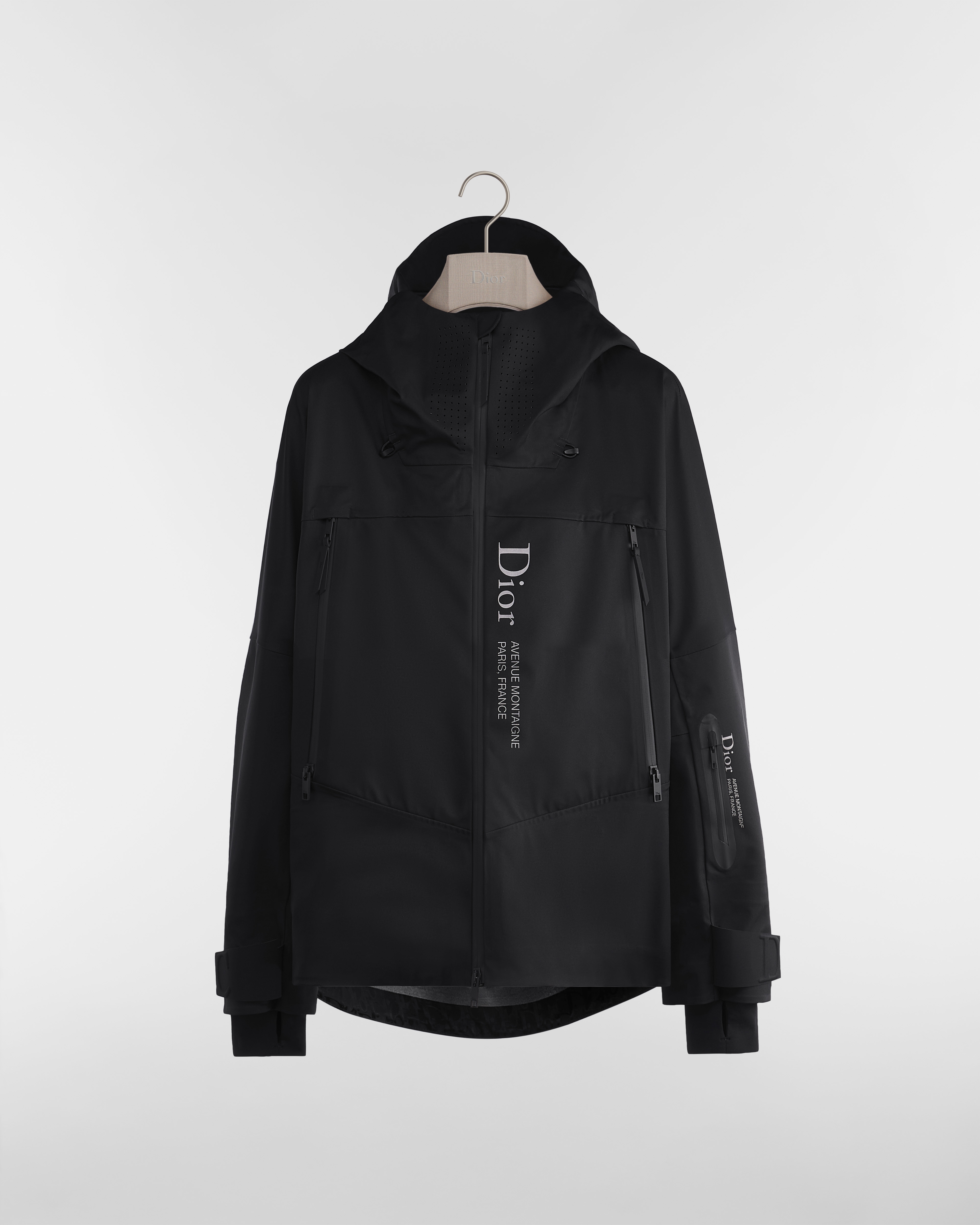 DiorAlps-shelljas met Dior Montaigne-print Zwarte technische stof E01