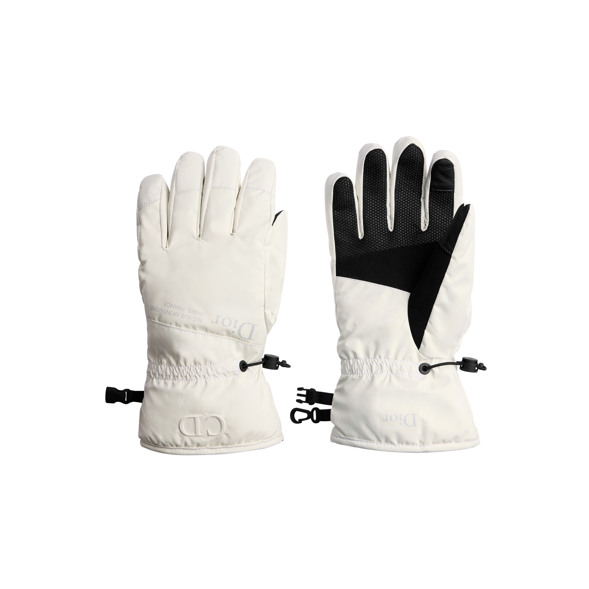 DiorAlps Dior Montaigne Ski Gloves White Technical Fabric E08