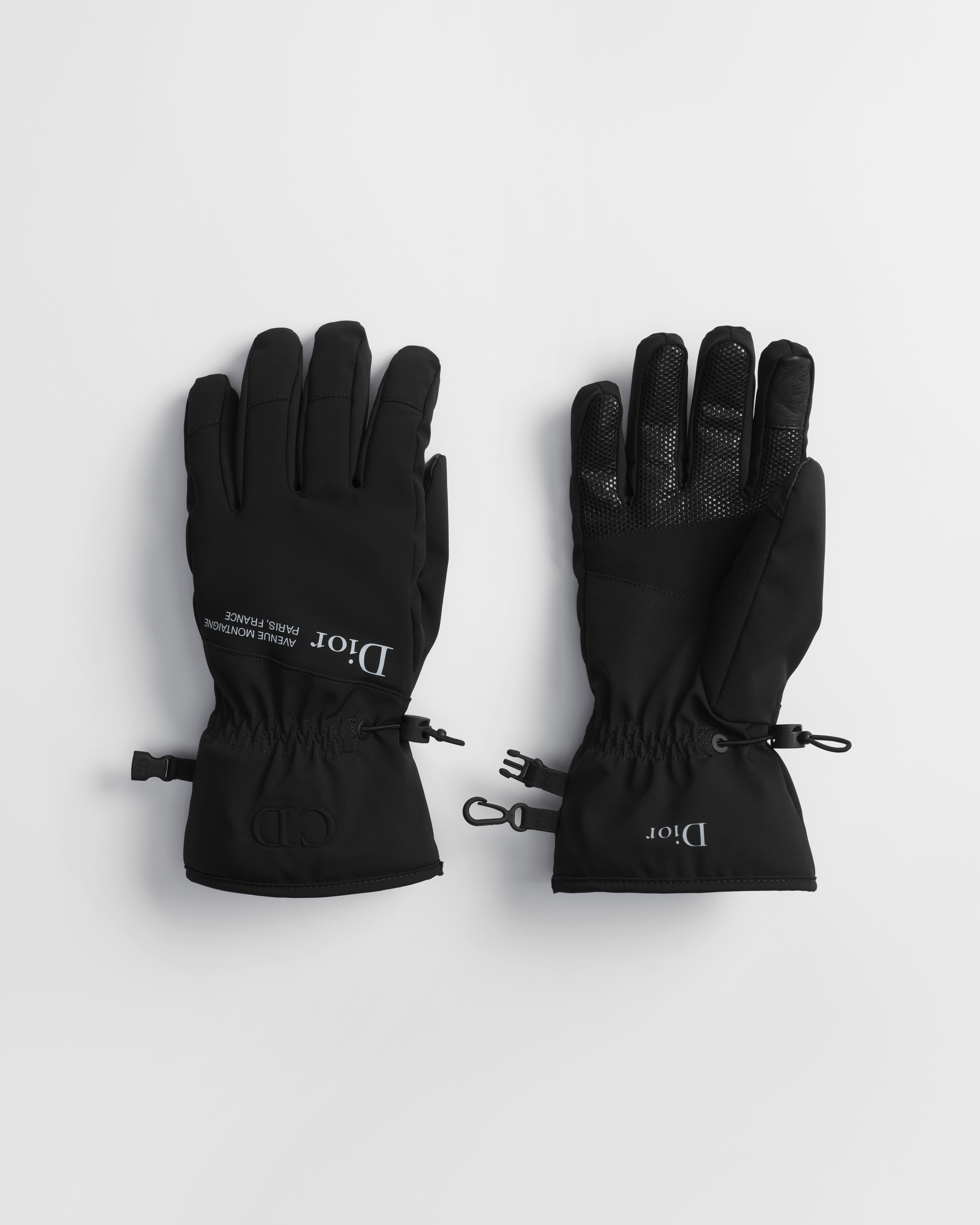 DiorAlps Dior Montaigne Ski Gloves Black Technical Fabric E01