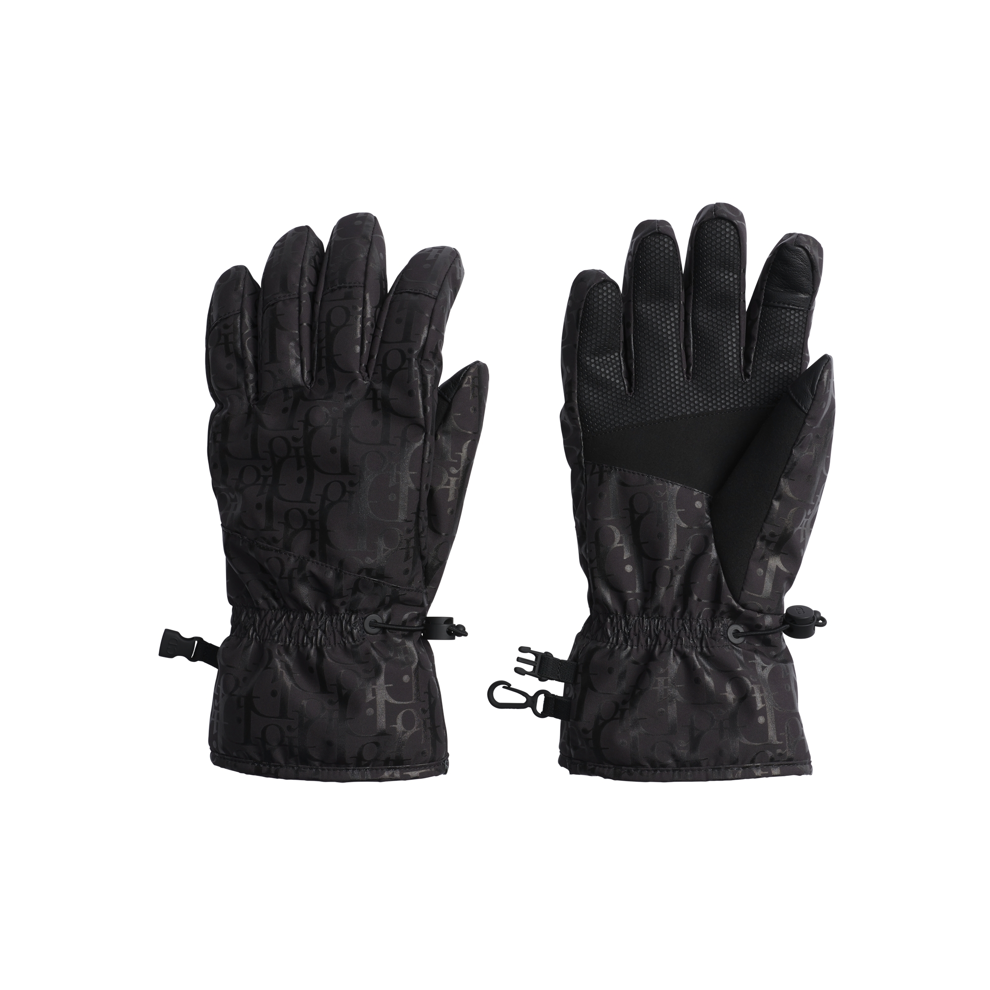 DiorAlps Dior Oblique Ski Gloves Black Technical Fabric E01