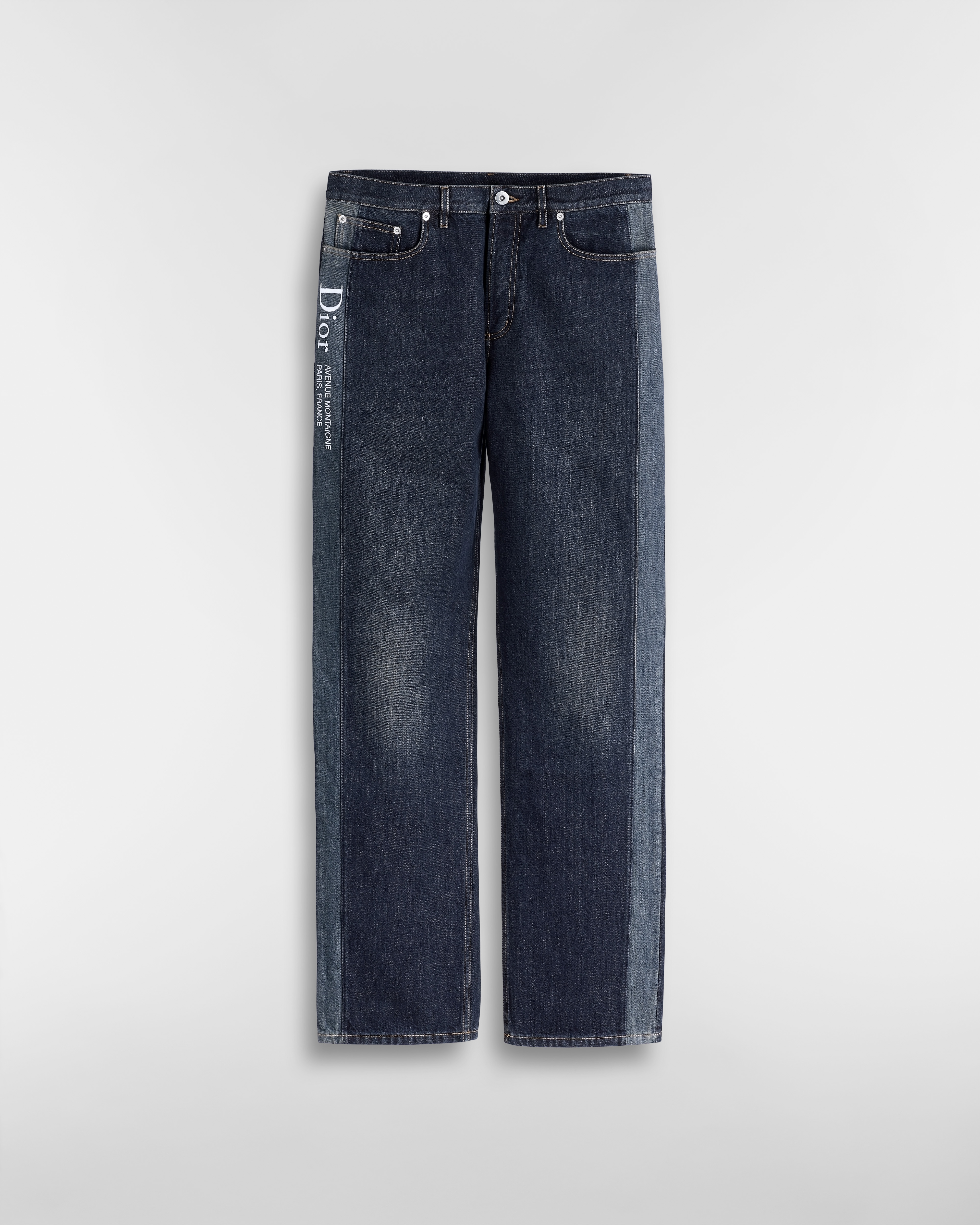 DiorAlps Dior Montaigne Regular Jeans Navy Blue Cotton Denim E01