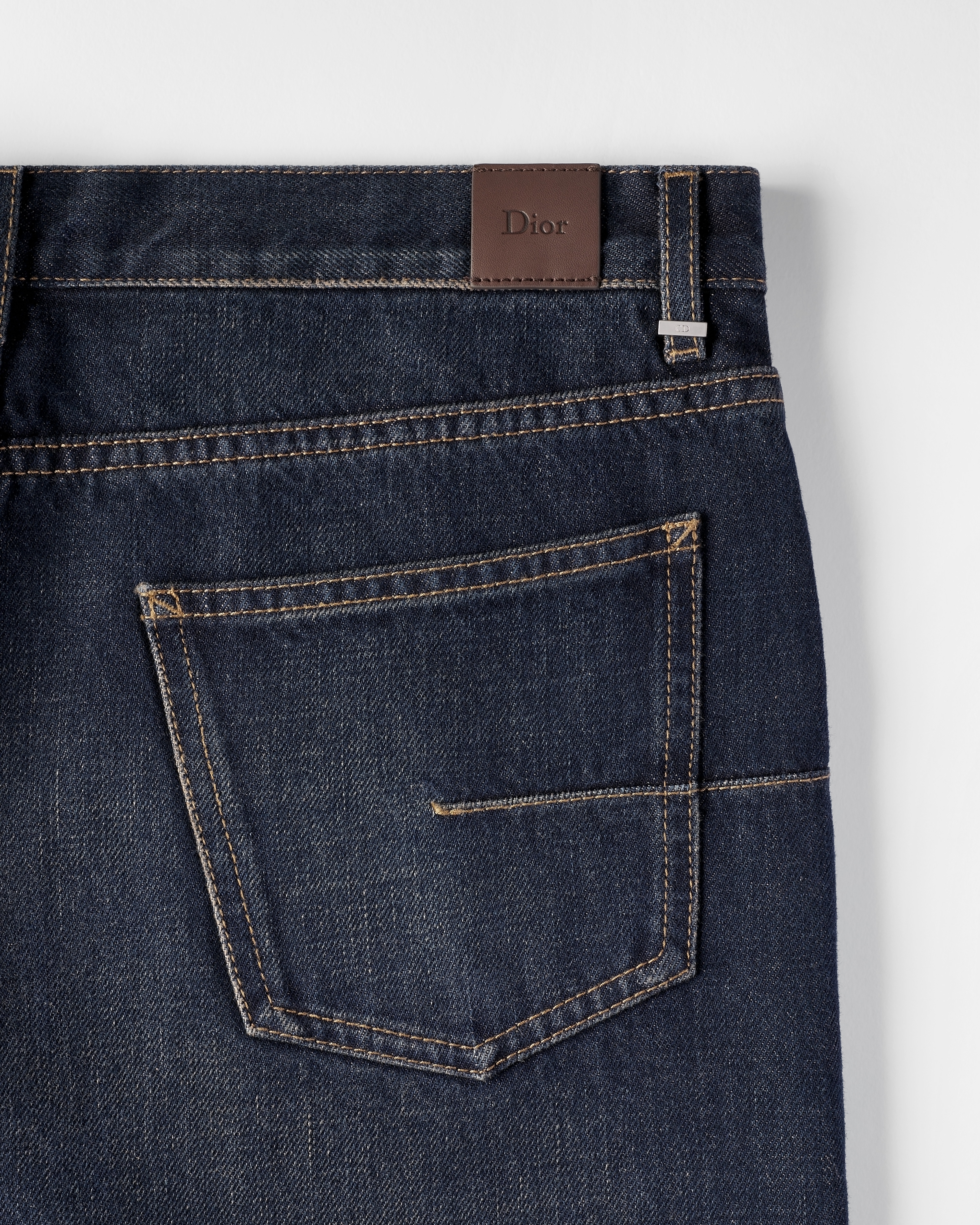 DiorAlps Dior Montaigne Regular Jeans Navy Blue Cotton Denim | DIOR SG