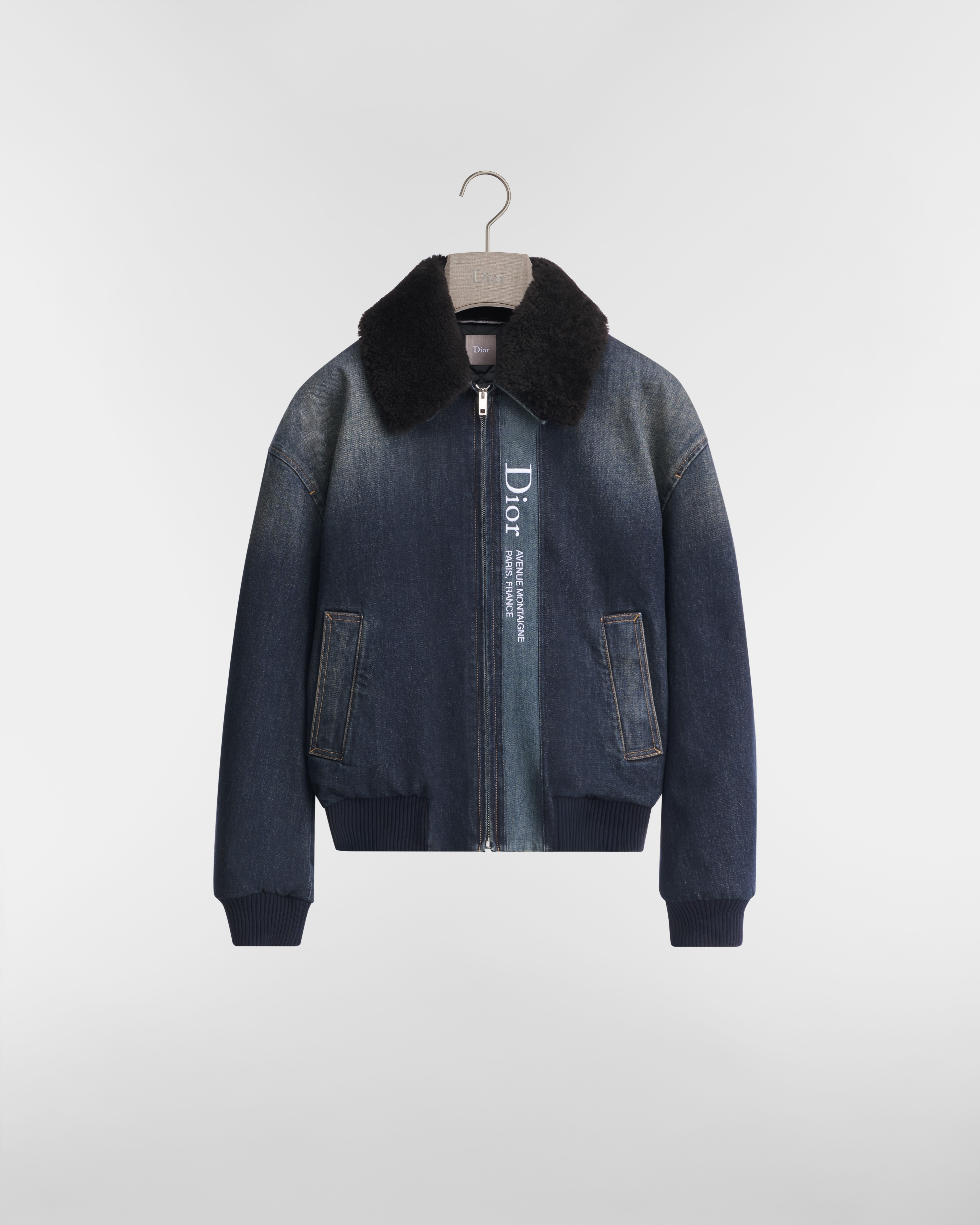 DiorAlps Dior Montaigne Jacket Navy Blue Cotton Denim E01