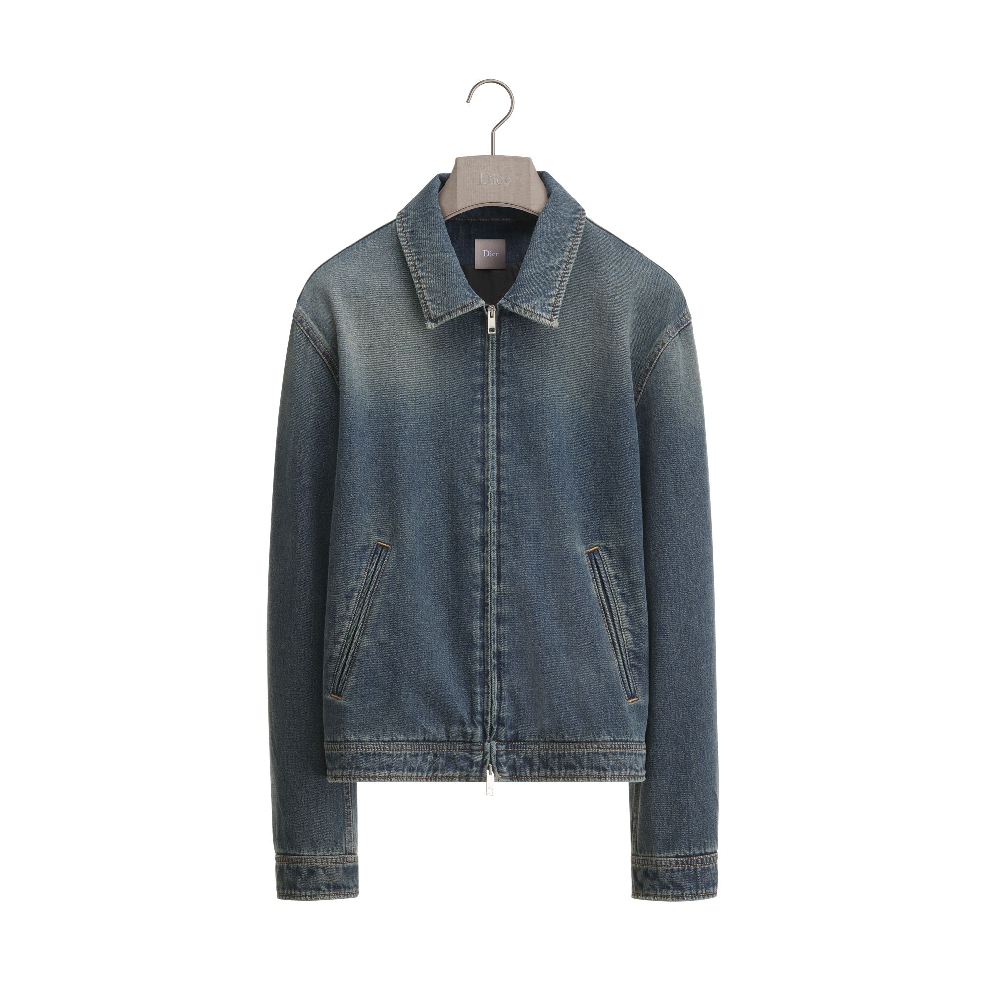 Dior Icons Long Regular Jeans Navy Blue Cotton and Cashmere Denim | DIOR ID