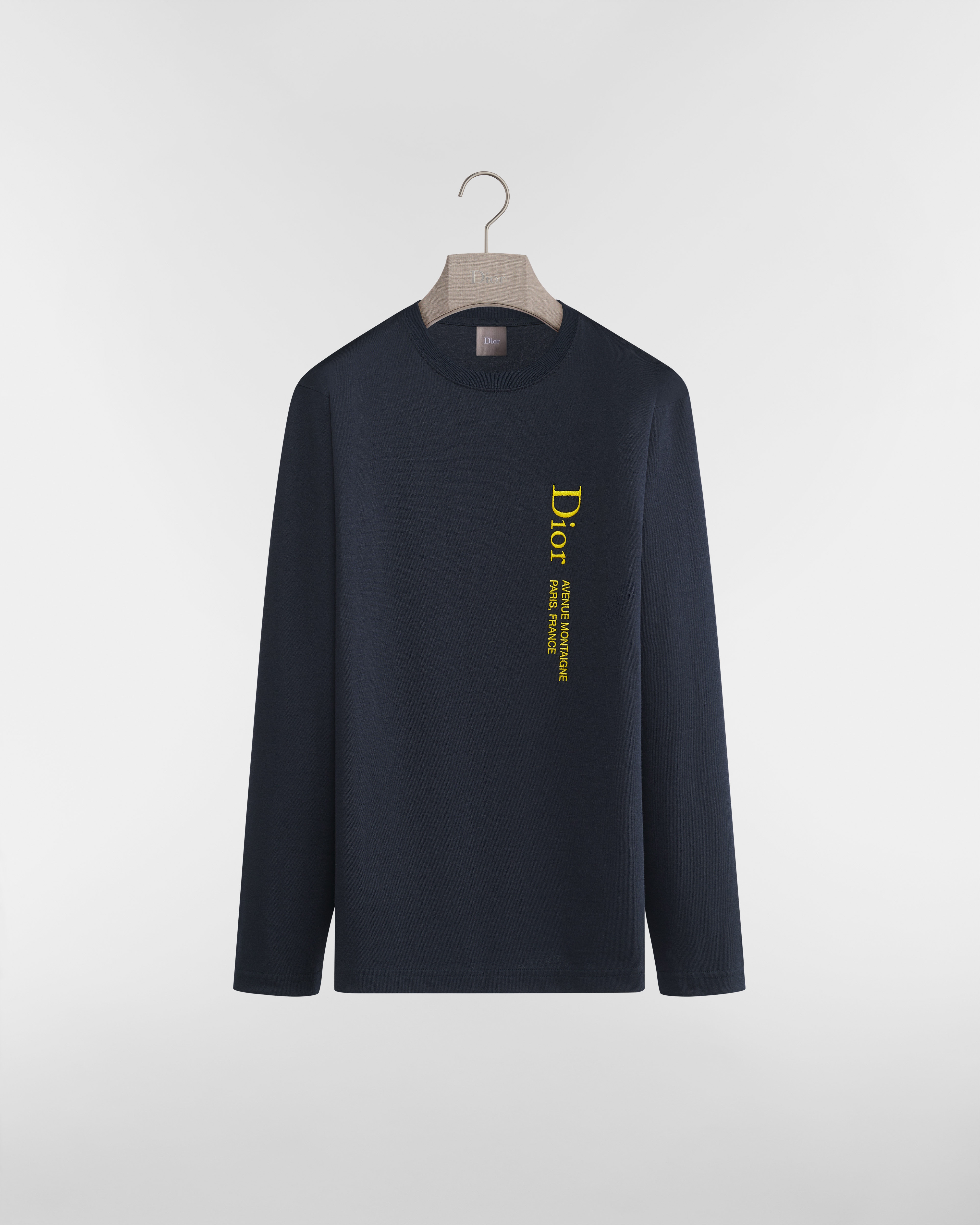 Camiseta de manga larga DiorAlps Dior Montaigne, corte holgado Punto de algodón azul E01