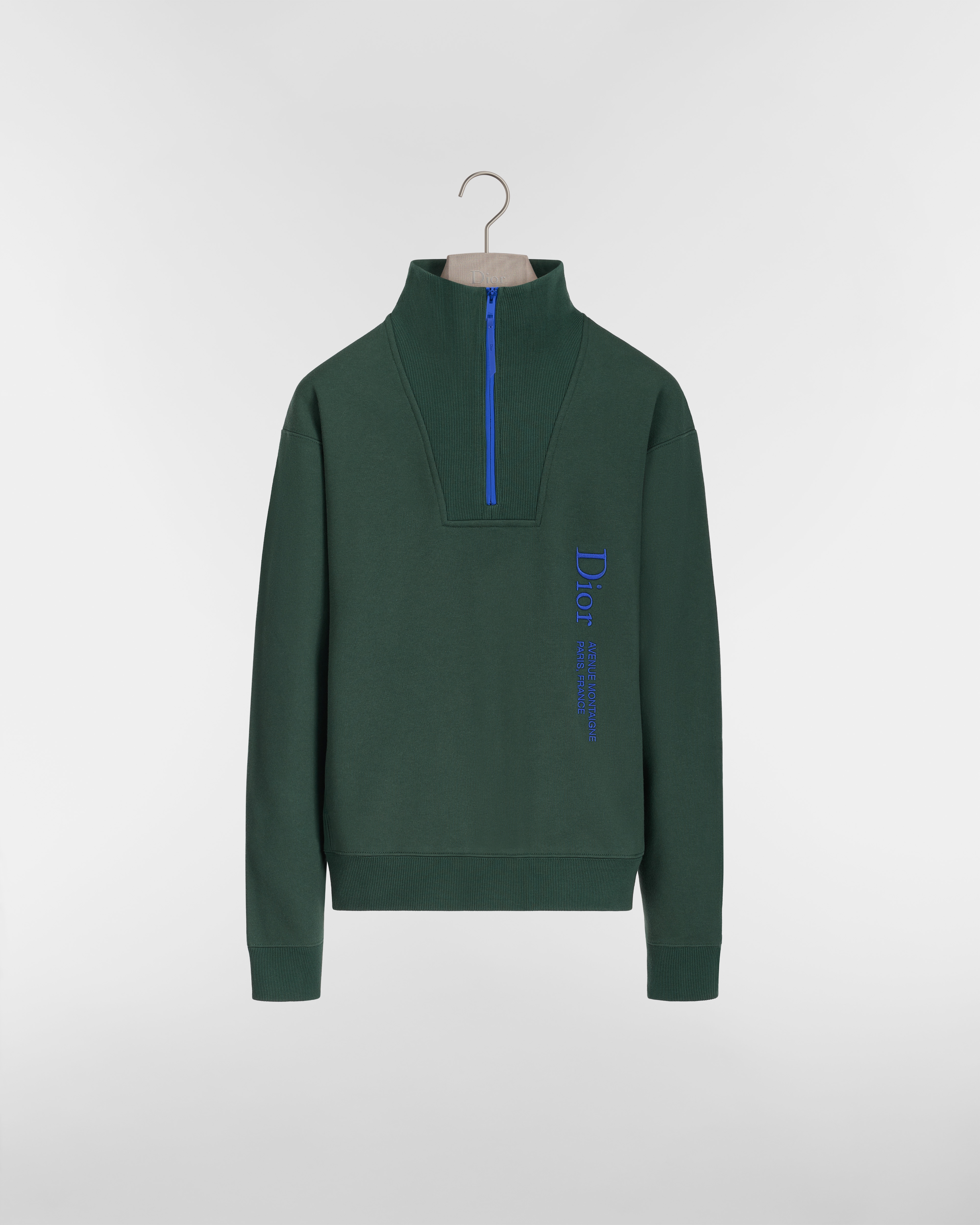 DiorAlps Dior Montaigne Sweater, Relaxed Fit Green Cotton Fleece E01