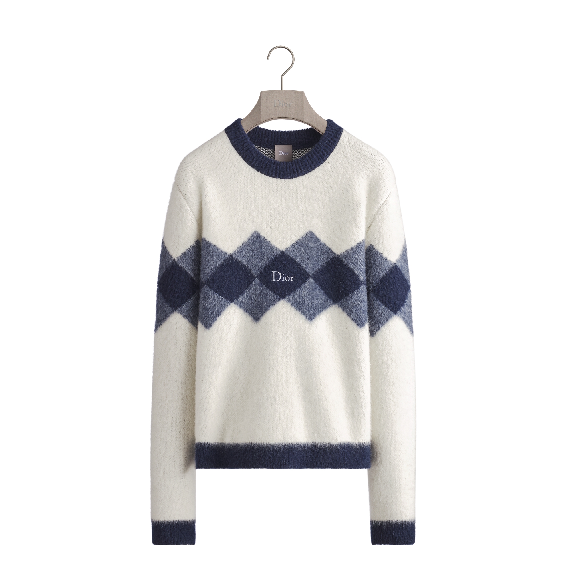 DiorAlps Sweater, Regular Fit White Brushed Wool and Cashmere
