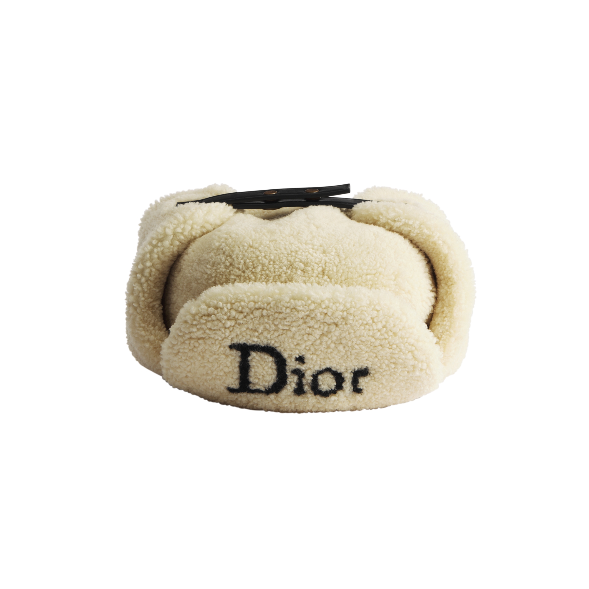 DiorAlps D-Frost Shapka White Intarsia Sheepskin Shearling E01