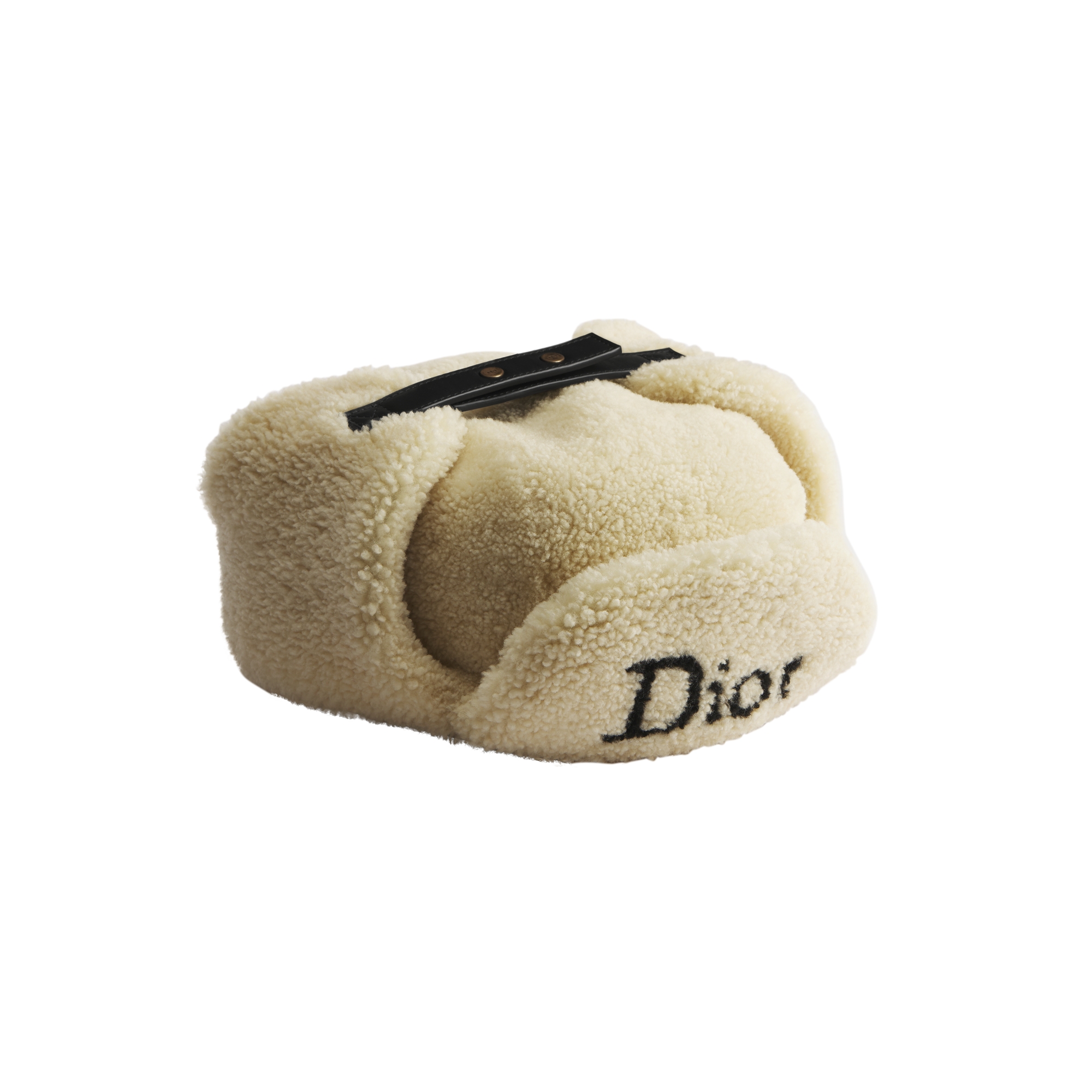 DiorAlps D-Frost Shapka White Intarsia Sheepskin Shearling E03