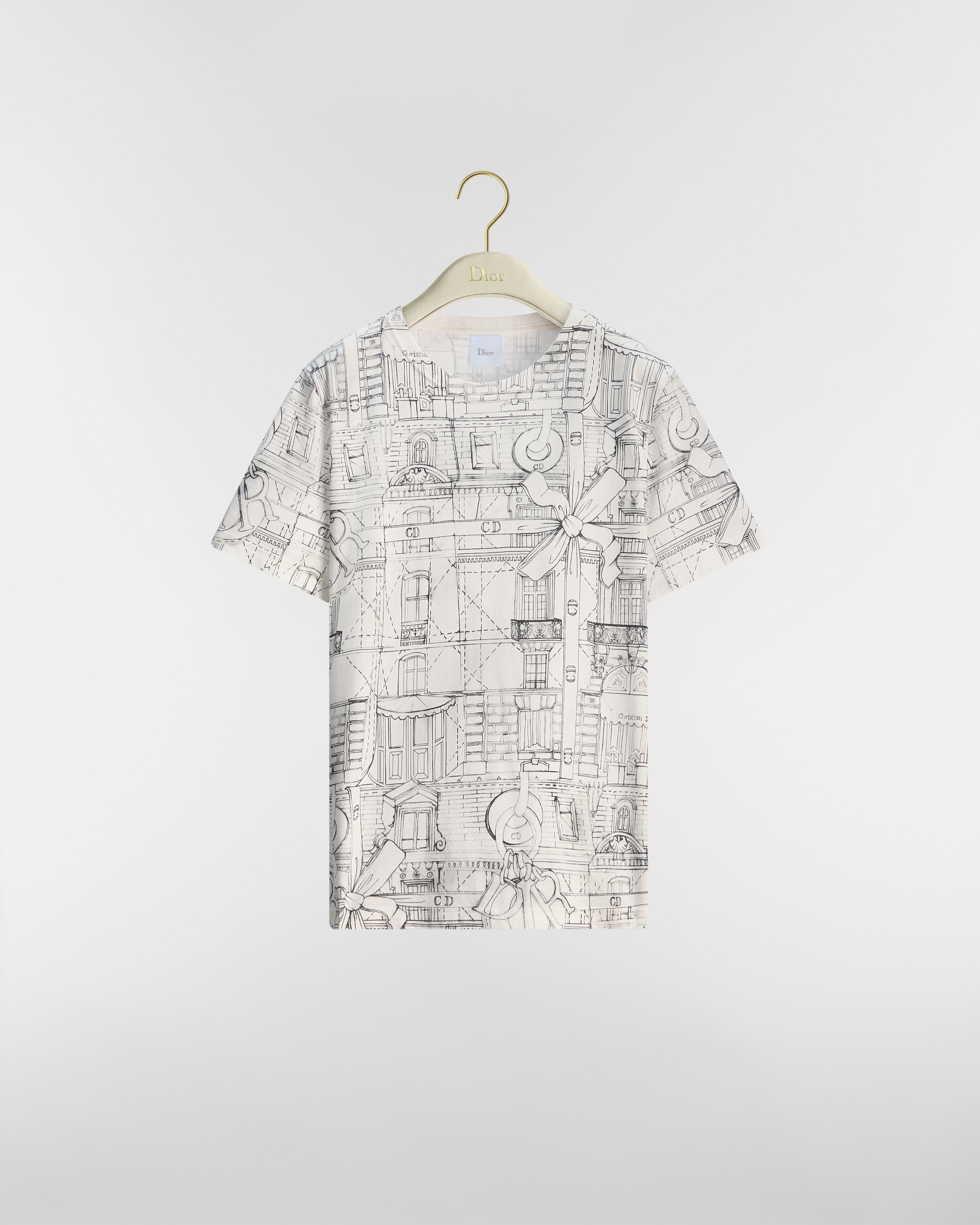 Camiseta entallada Punto de algodón Noël à Montaigne blanco y negro E01