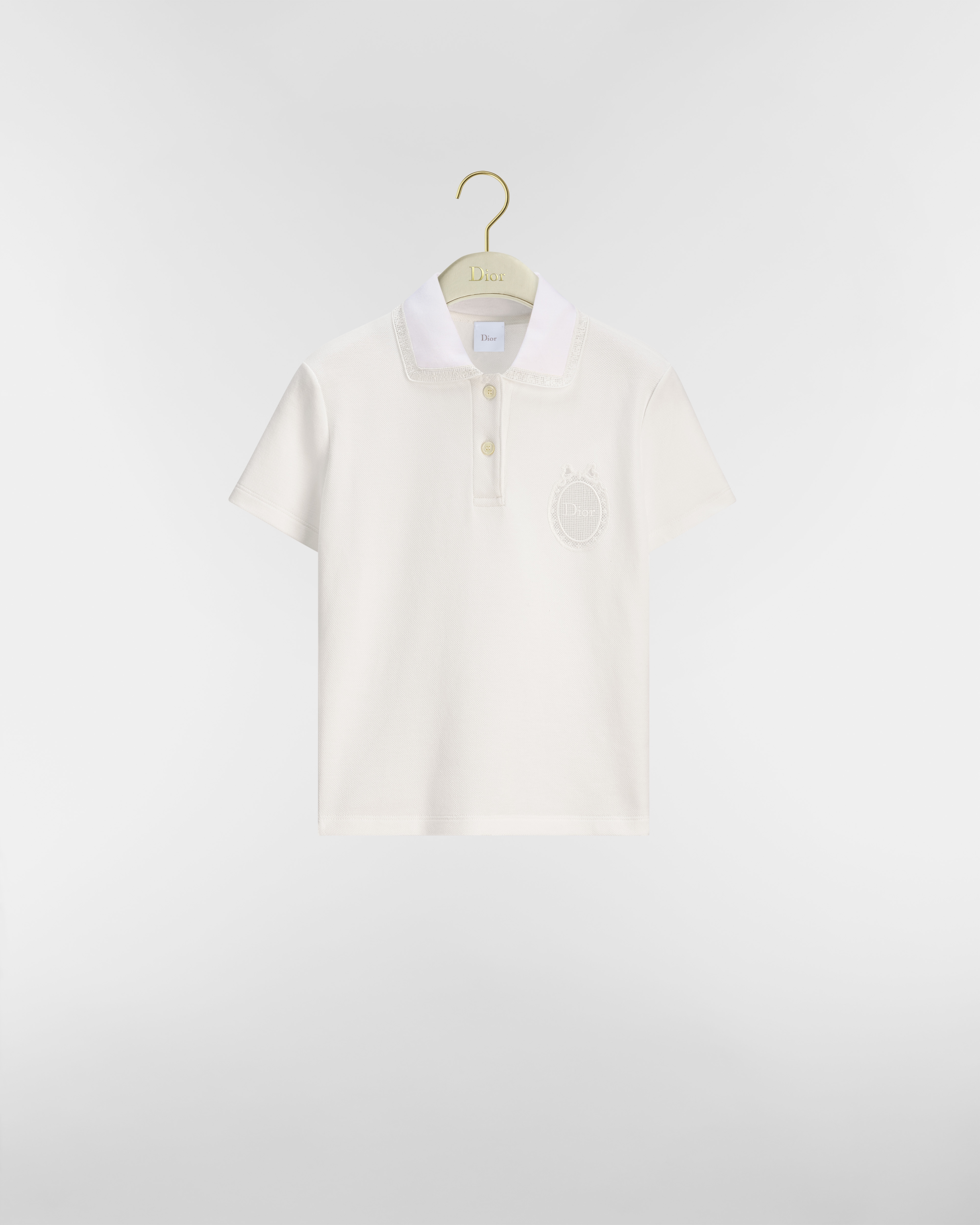 Fitted Polo Shirt with Dior Médaillon Embroidery White Cotton Blend and ...