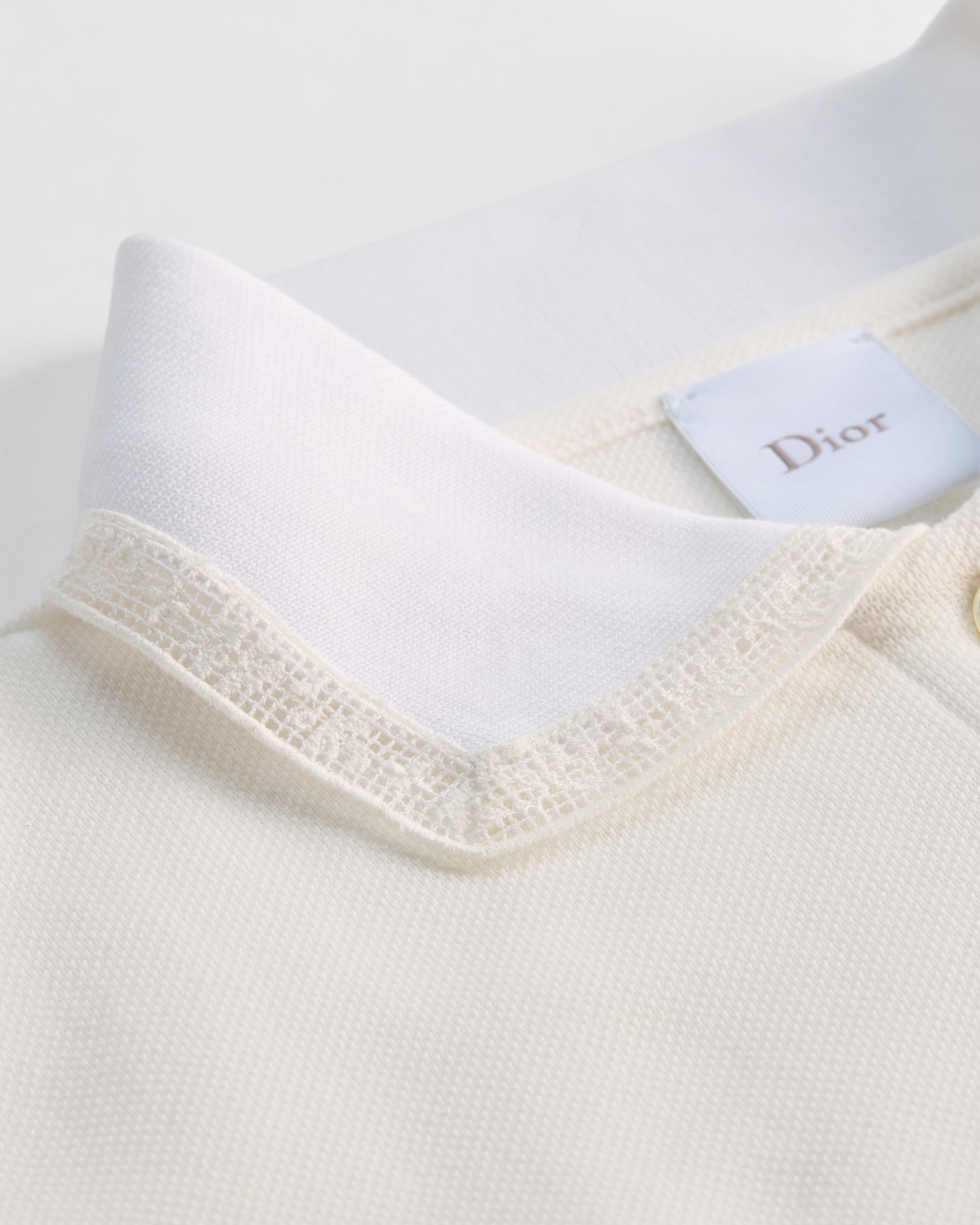 Fitted Polo Shirt with Dior Médaillon Embroidery White Cotton Blend and ...