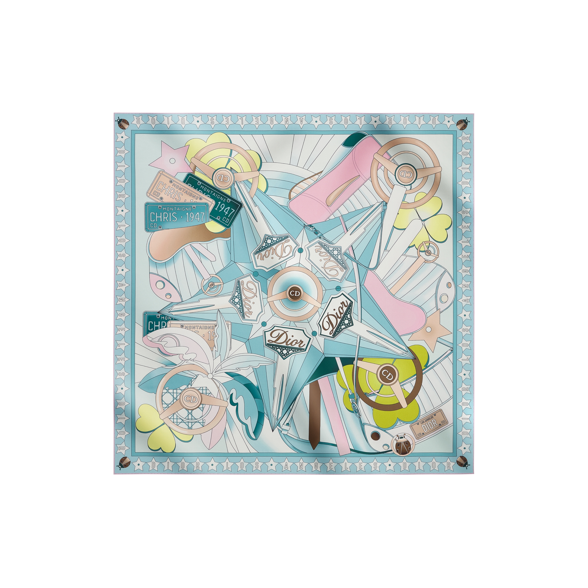  Light Blue and Blue Silk Twill