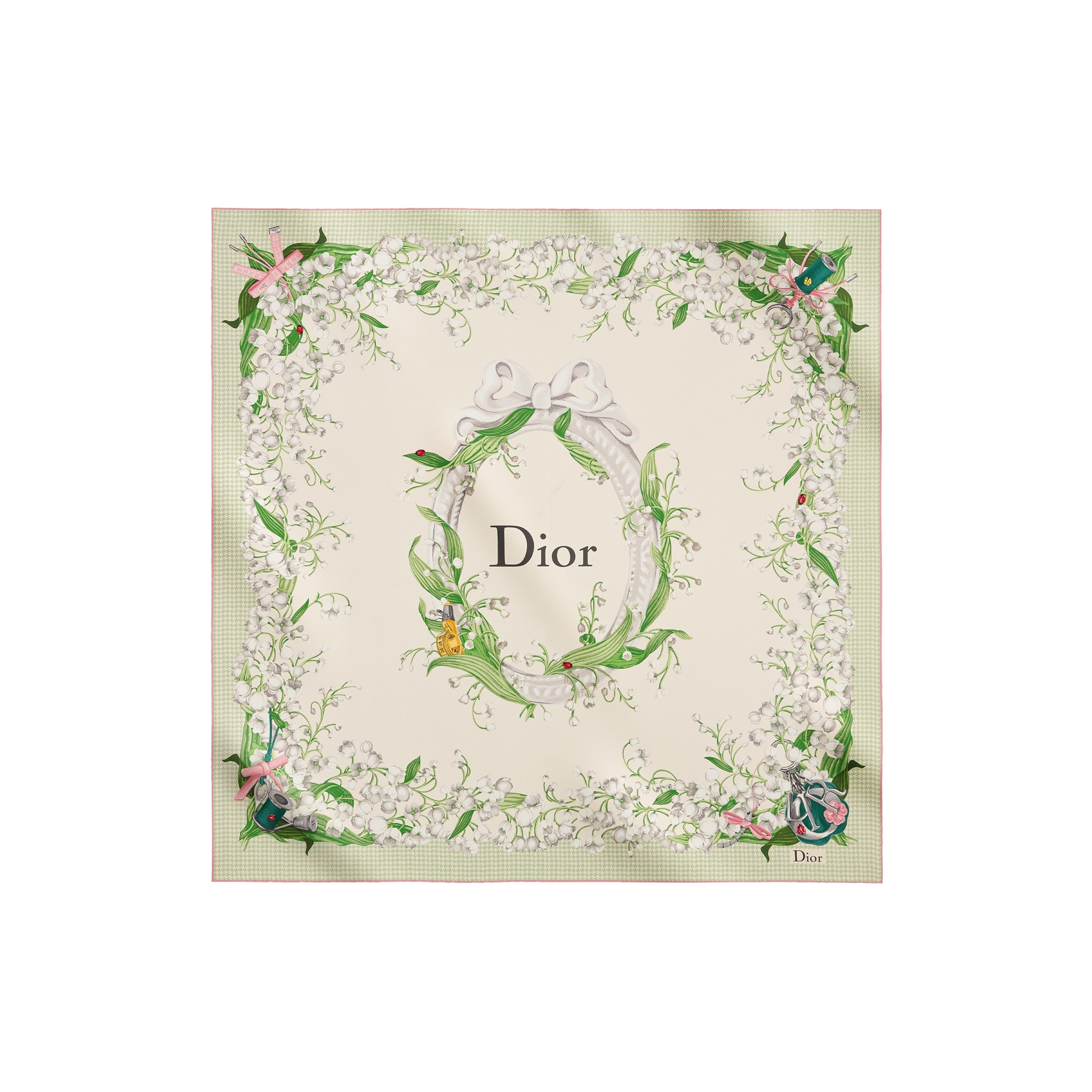  Green Multicolor Silk Twill
