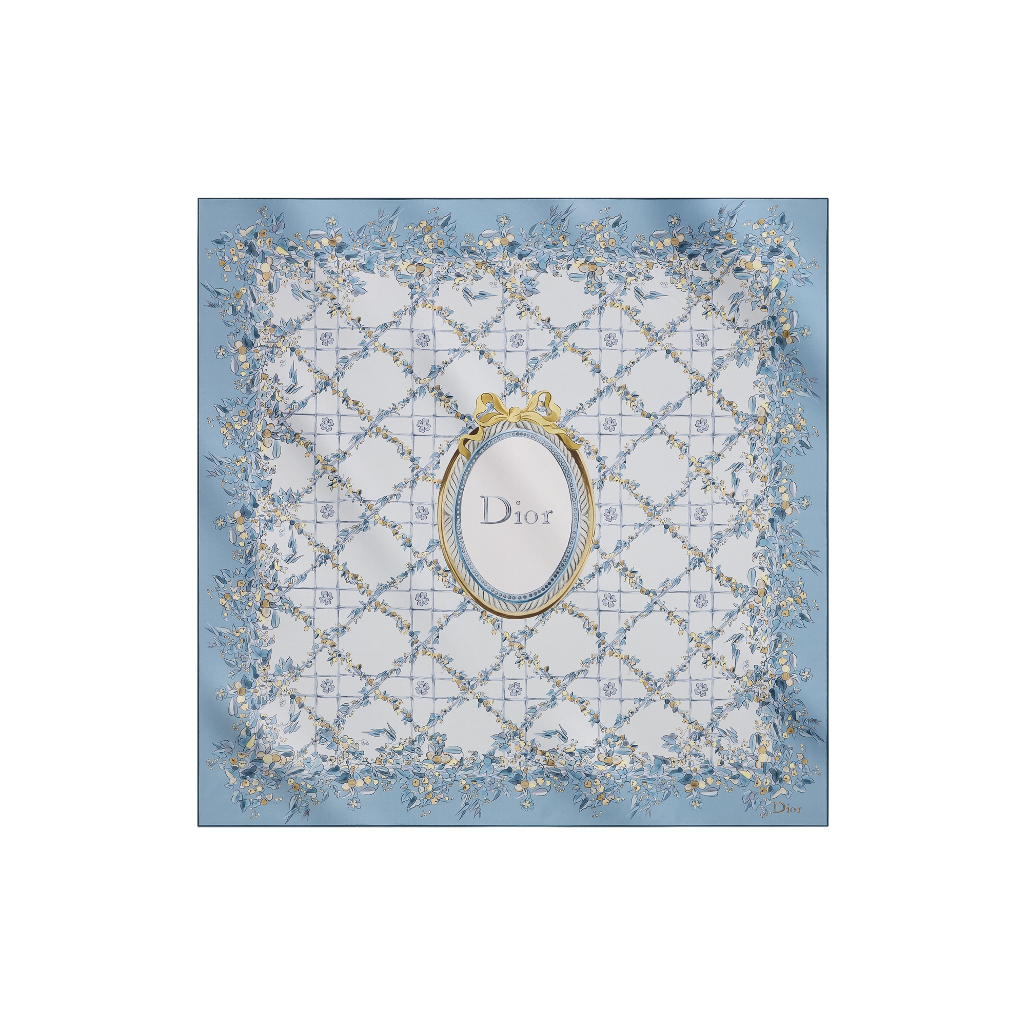  Twill de soie bleue et beige