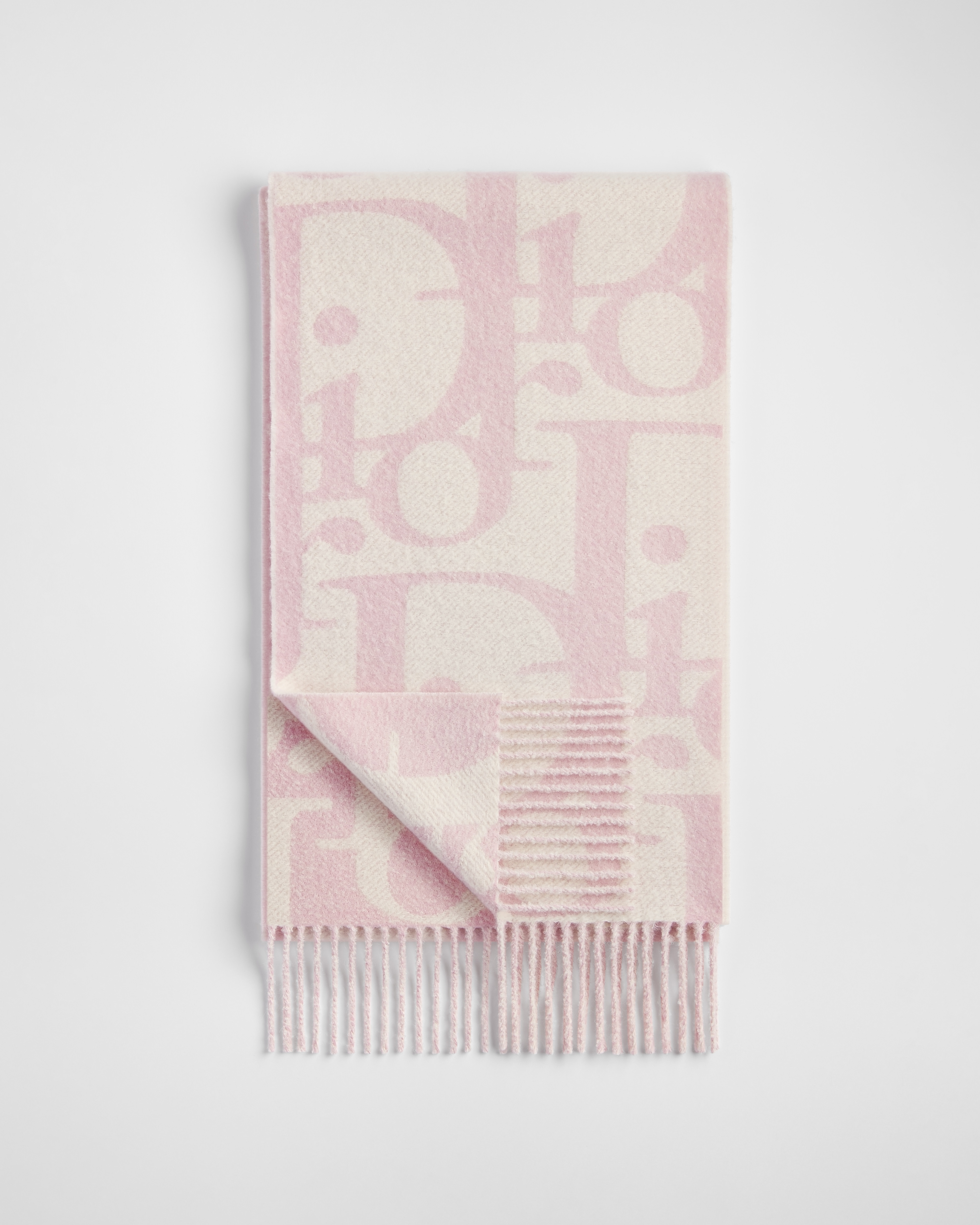 Macro Dior Oblique Scarf Pink Virgin Wool, Alpaca, Silk and Cashmere Blend E01