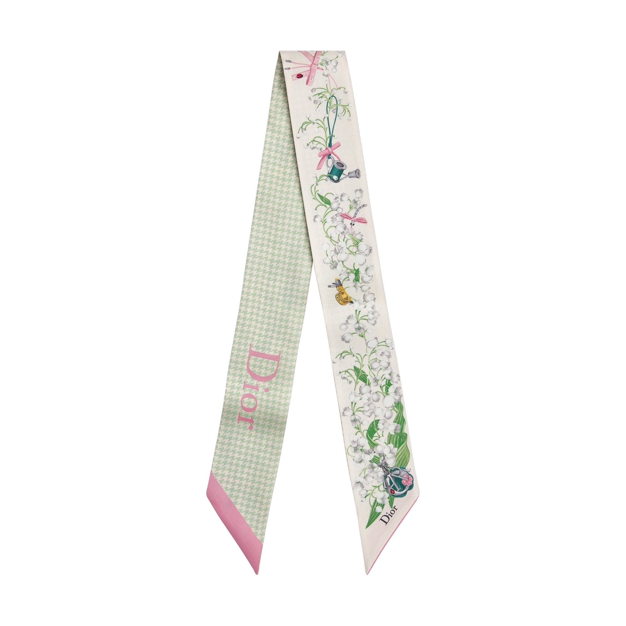  Twill de soie verte et rose