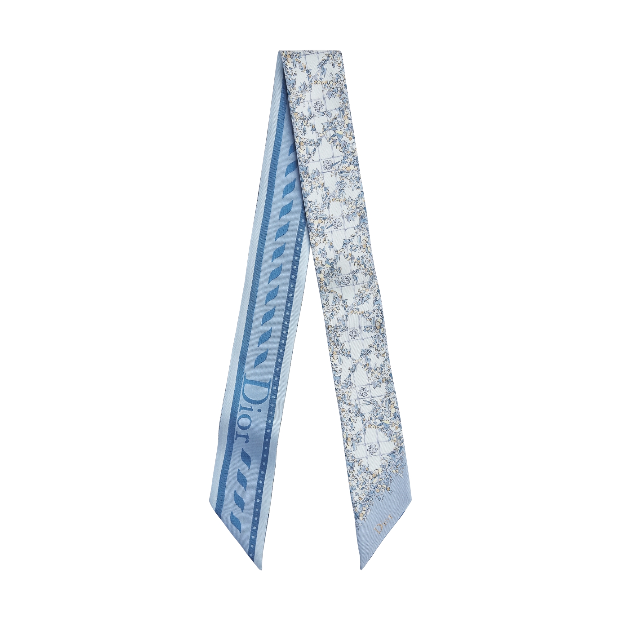  Twill di seta blu e beige