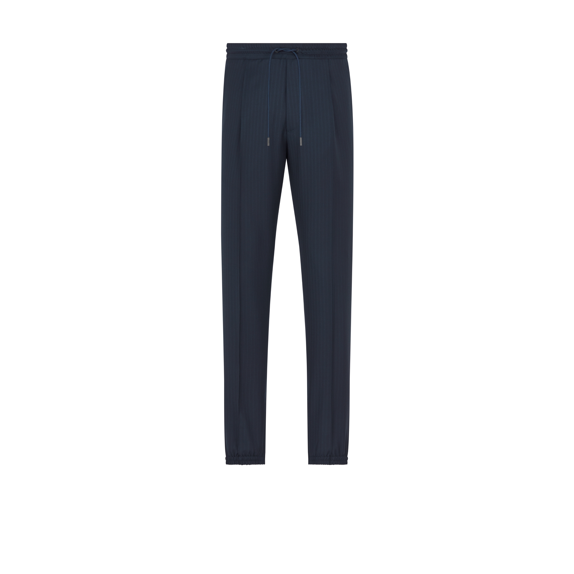 Tailored Track Pants Striped Blue Wool E01