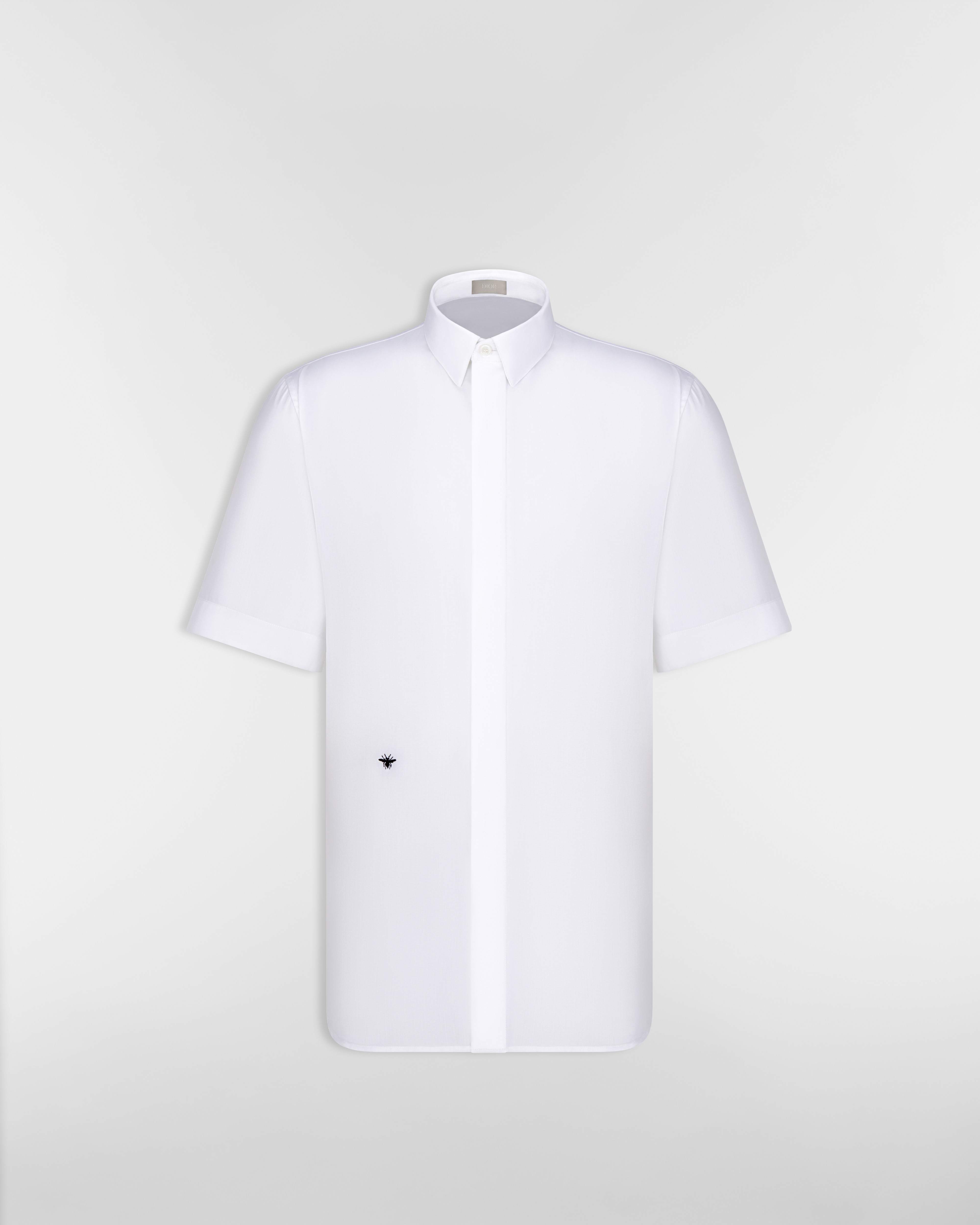 Short-Sleeved Shirt with Black Bee Embroidery