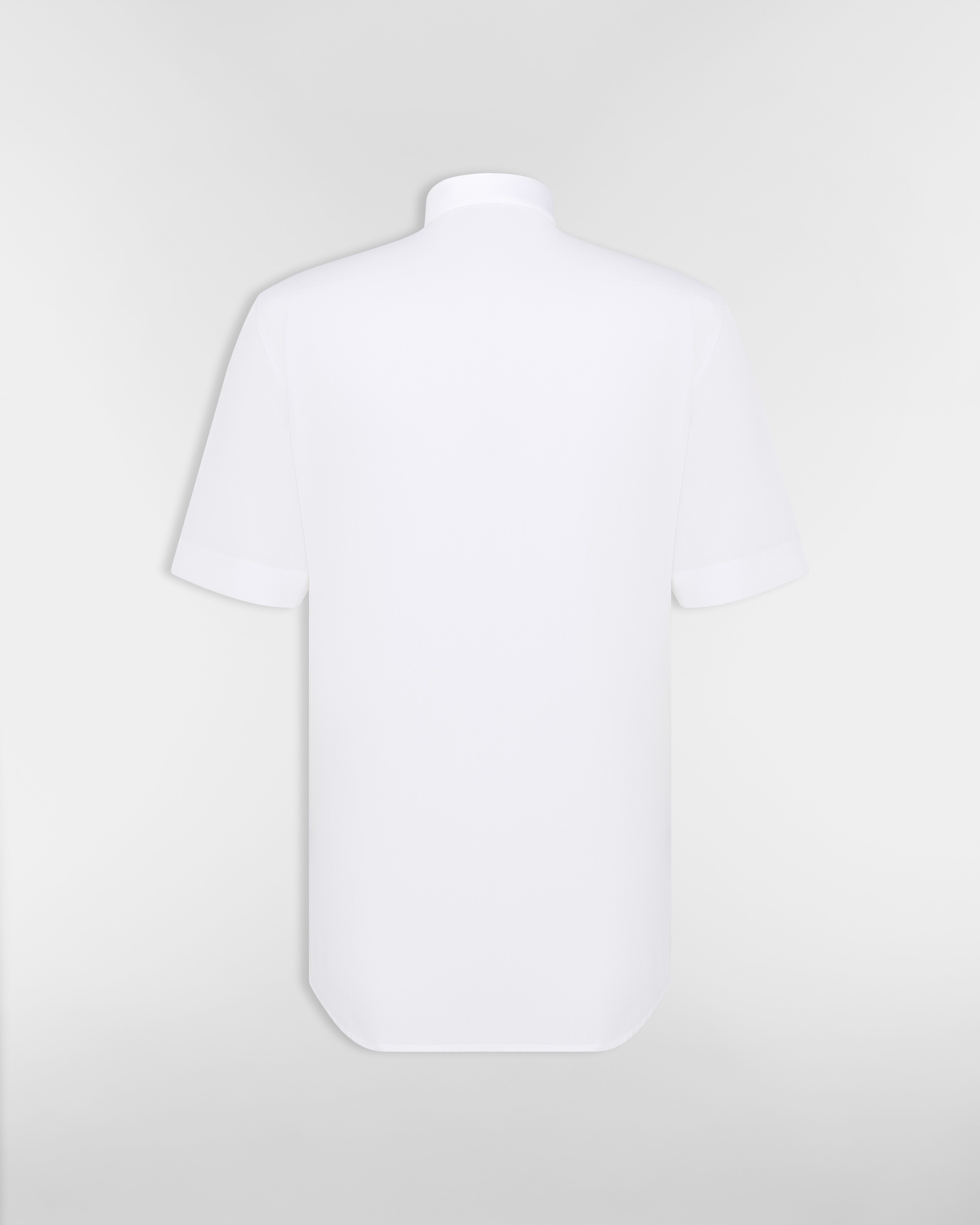 Camisa de manga corta con bordado de abeja en negro Popelina de algodón blanca E08