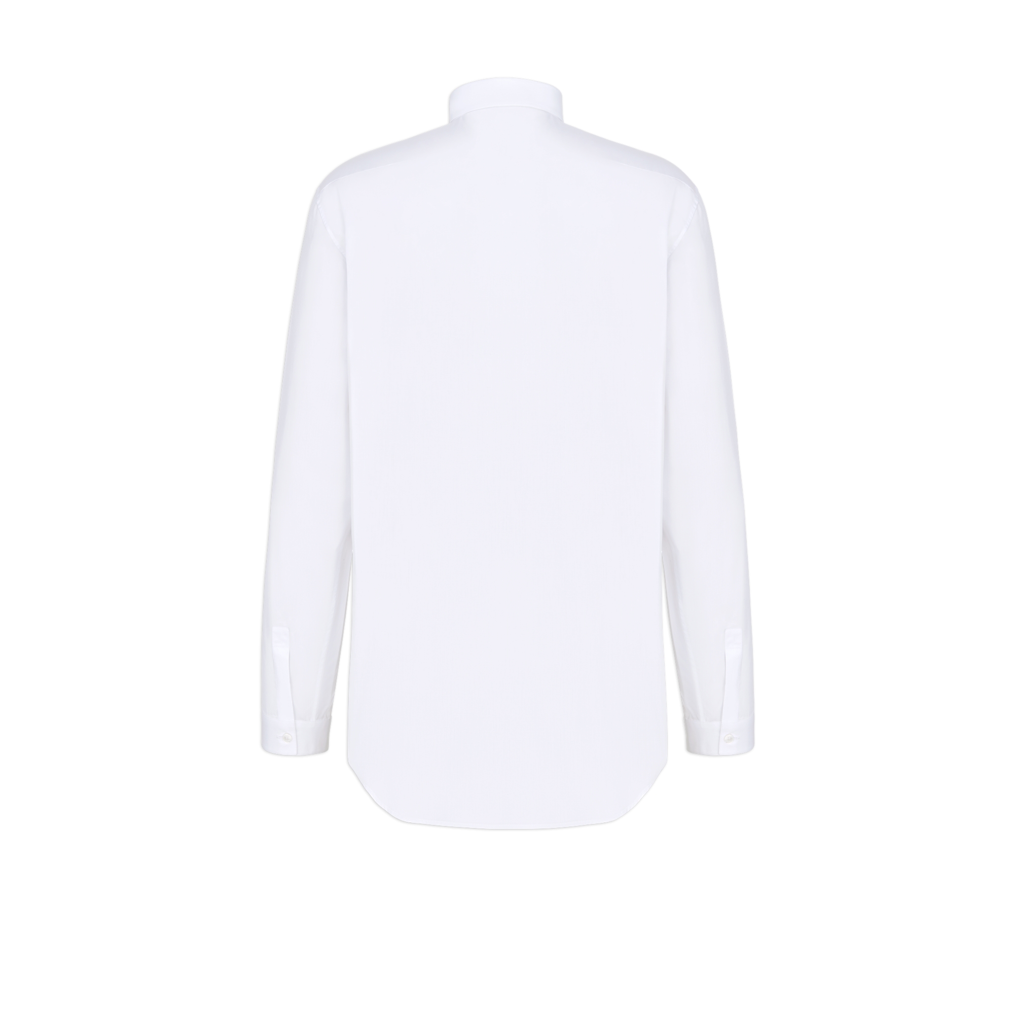 Shirt with Black Bee Embroidery White Cotton Poplin E08