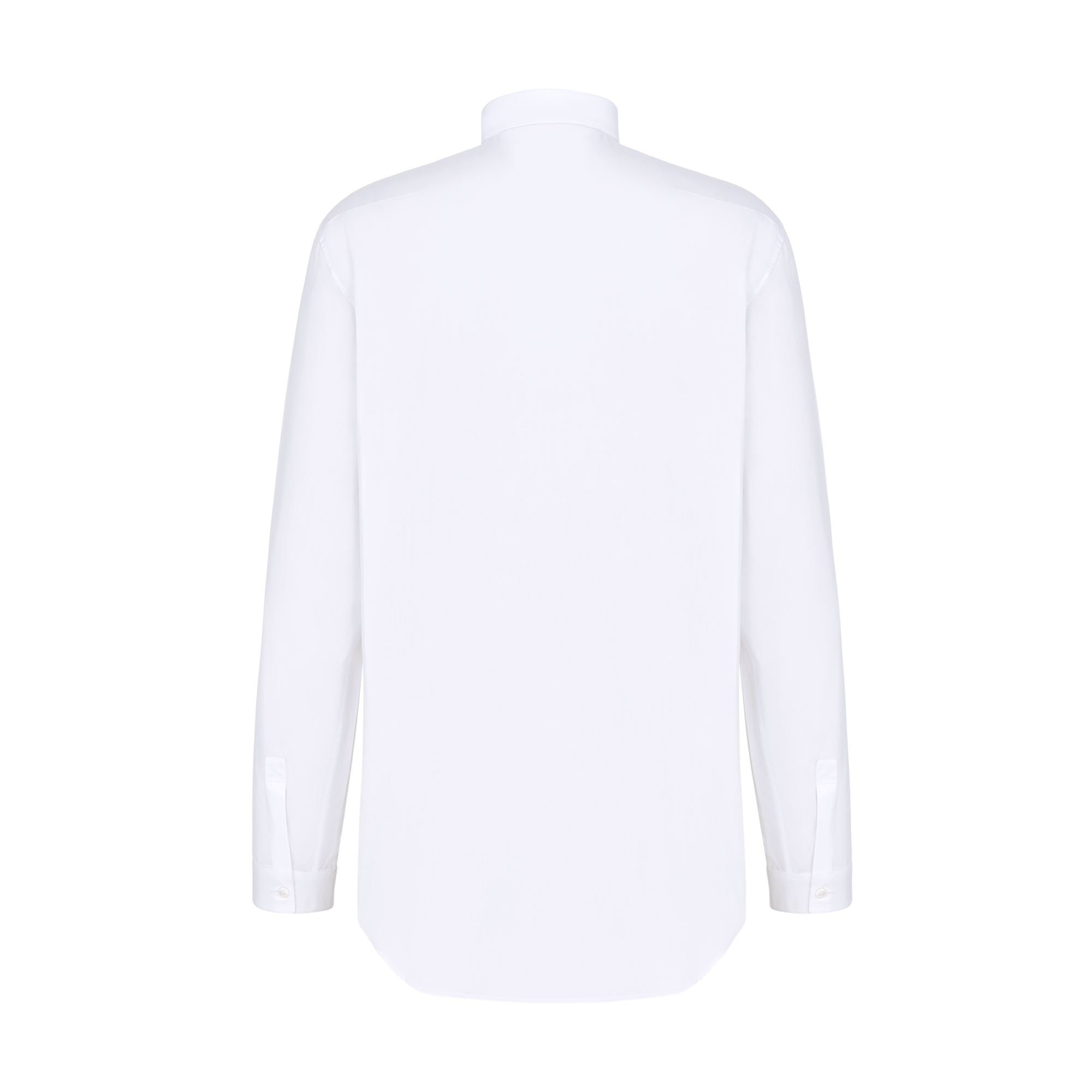 Shirt with Black Bee Embroidery White Cotton Poplin E08