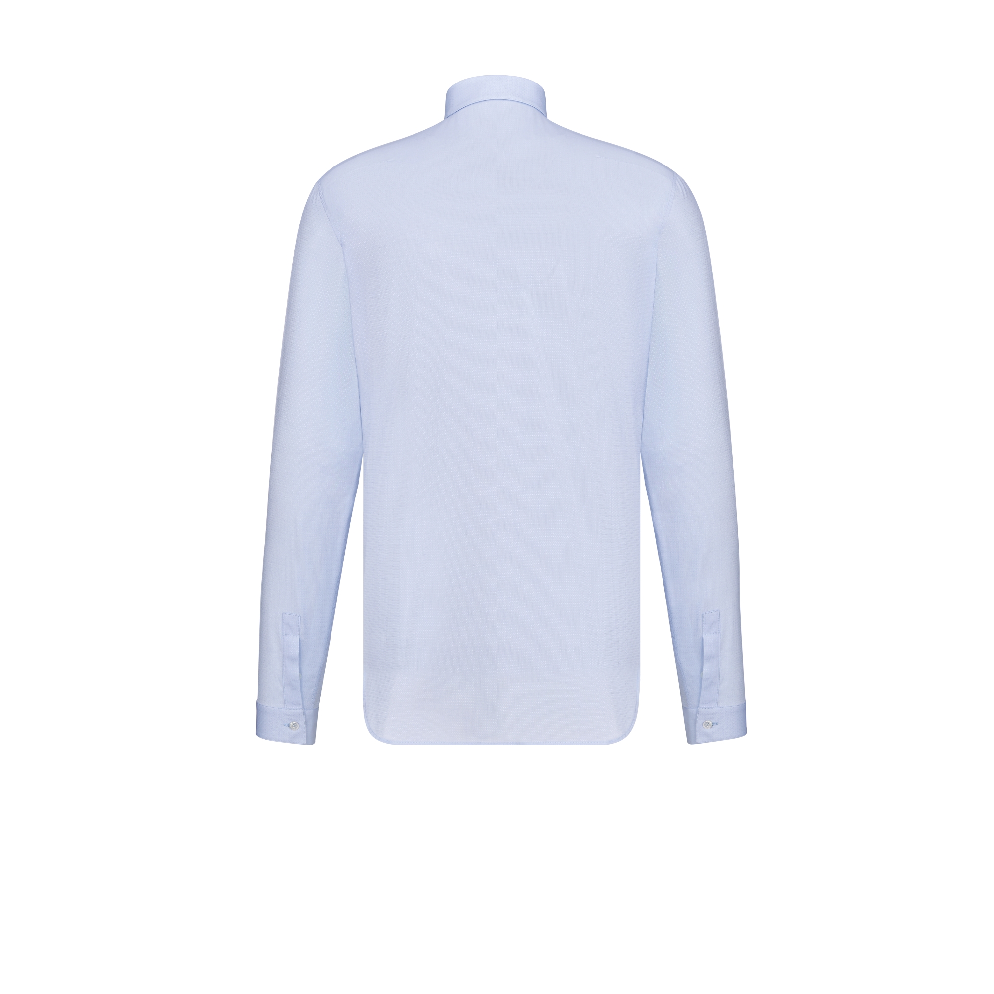 เสื้อเชิ้ตแต่งลายปักผึ้ง ผ้าฝ้ายป๊อปลินสีน้ำเงิน E08