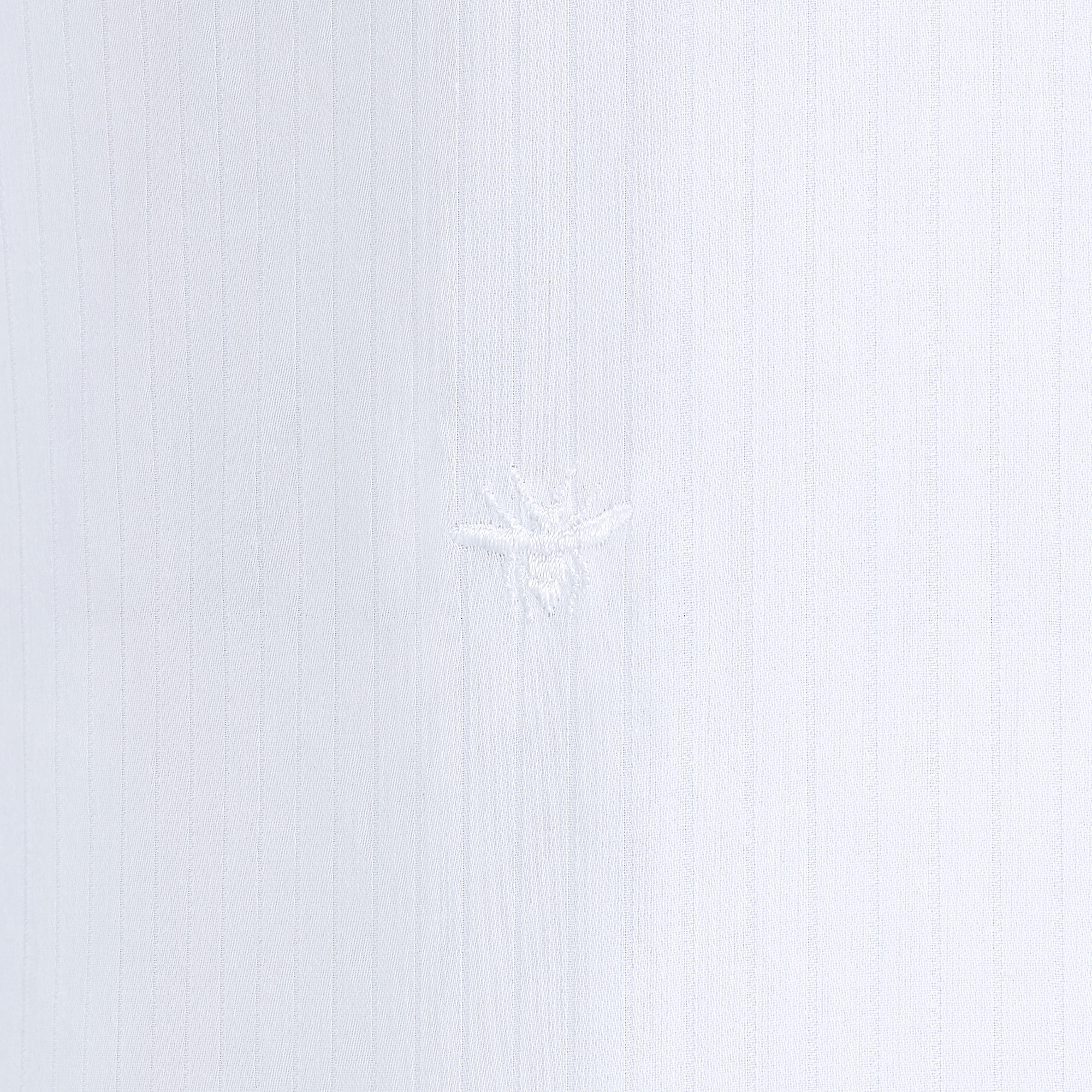 Shirt with Bee Embroidery White Striped Cotton Poplin E09