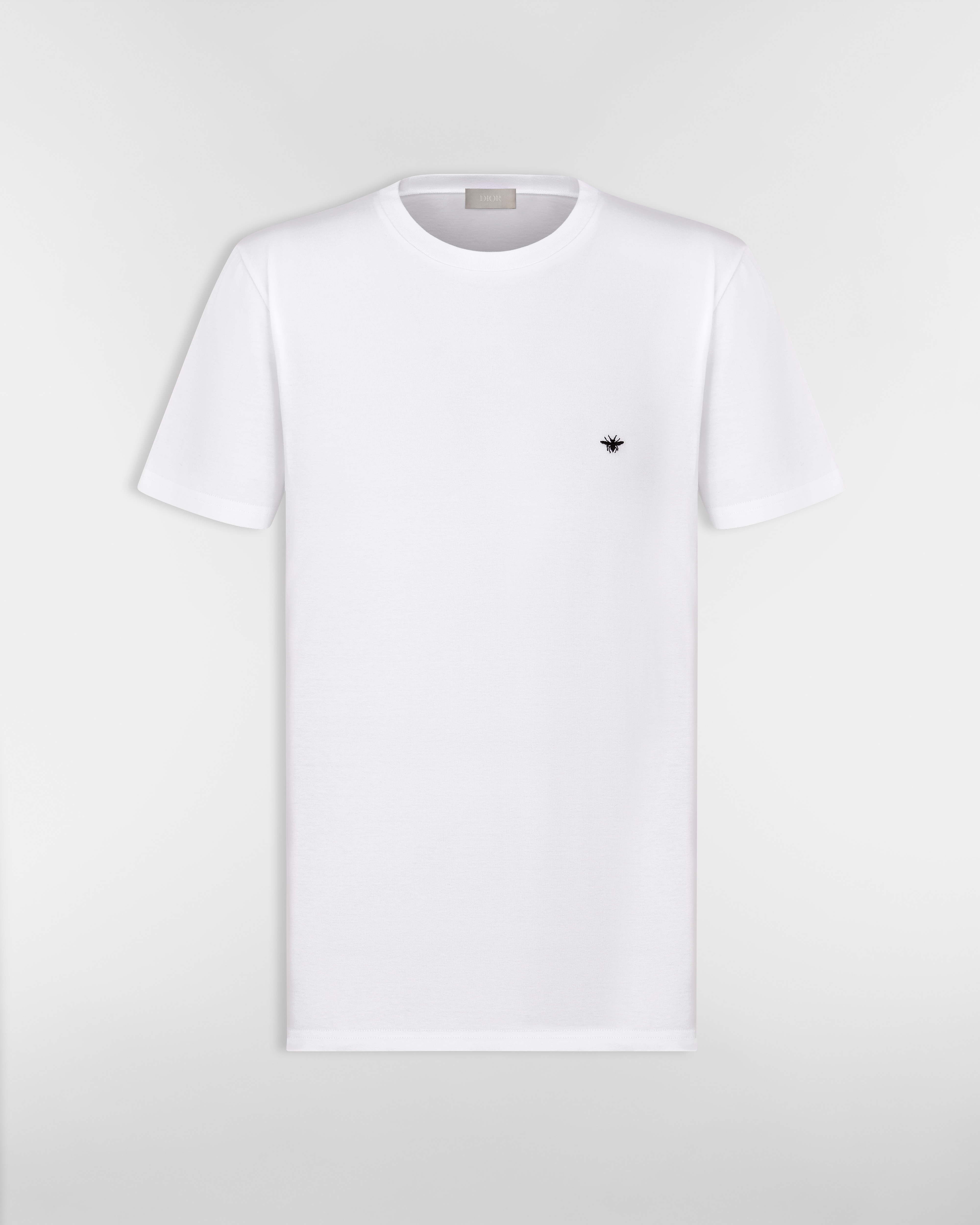 T-shirt con ape ricamata Jersey di cotone bianco E01