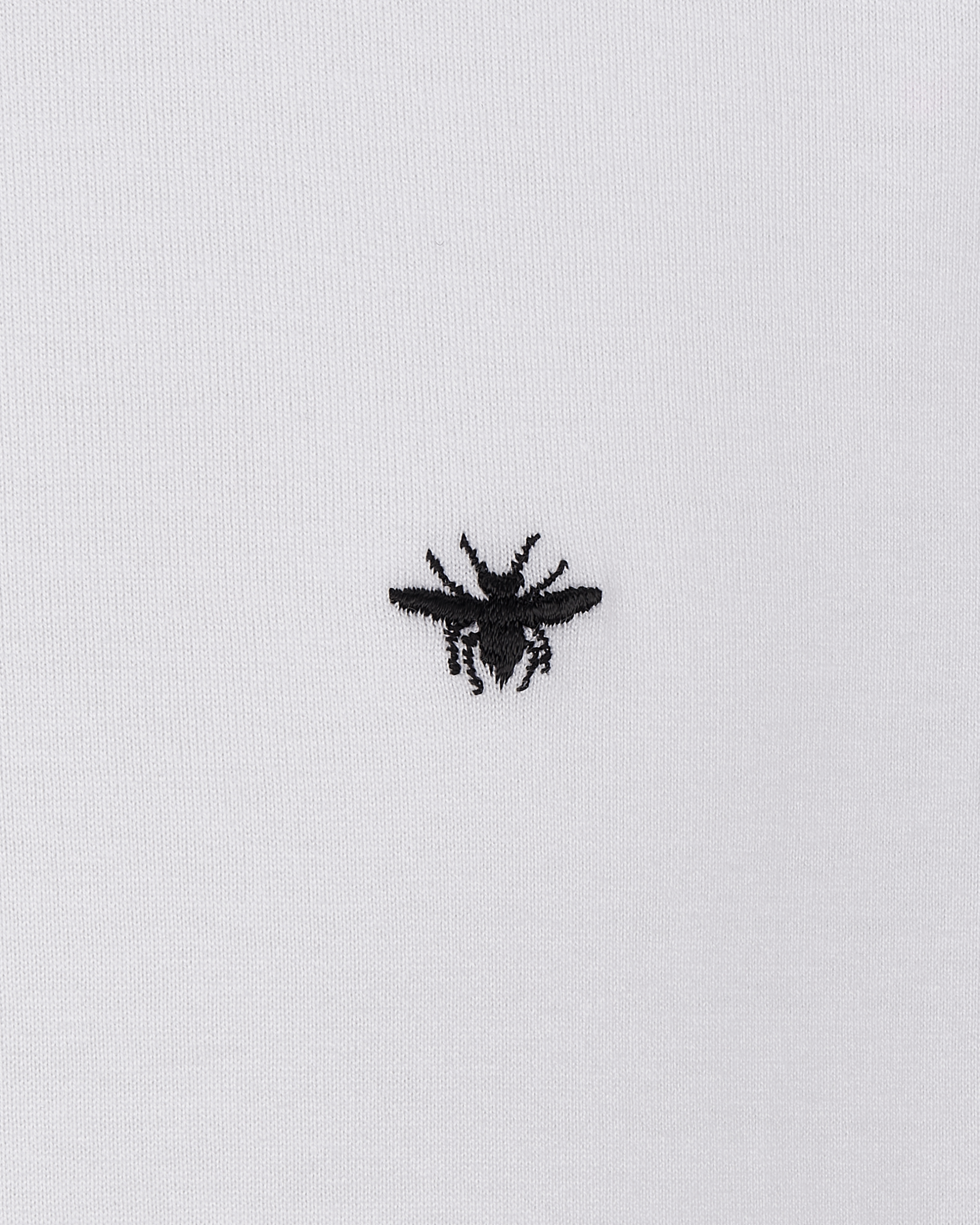 T-Shirt with Bee Embroidery White Cotton Jersey E09