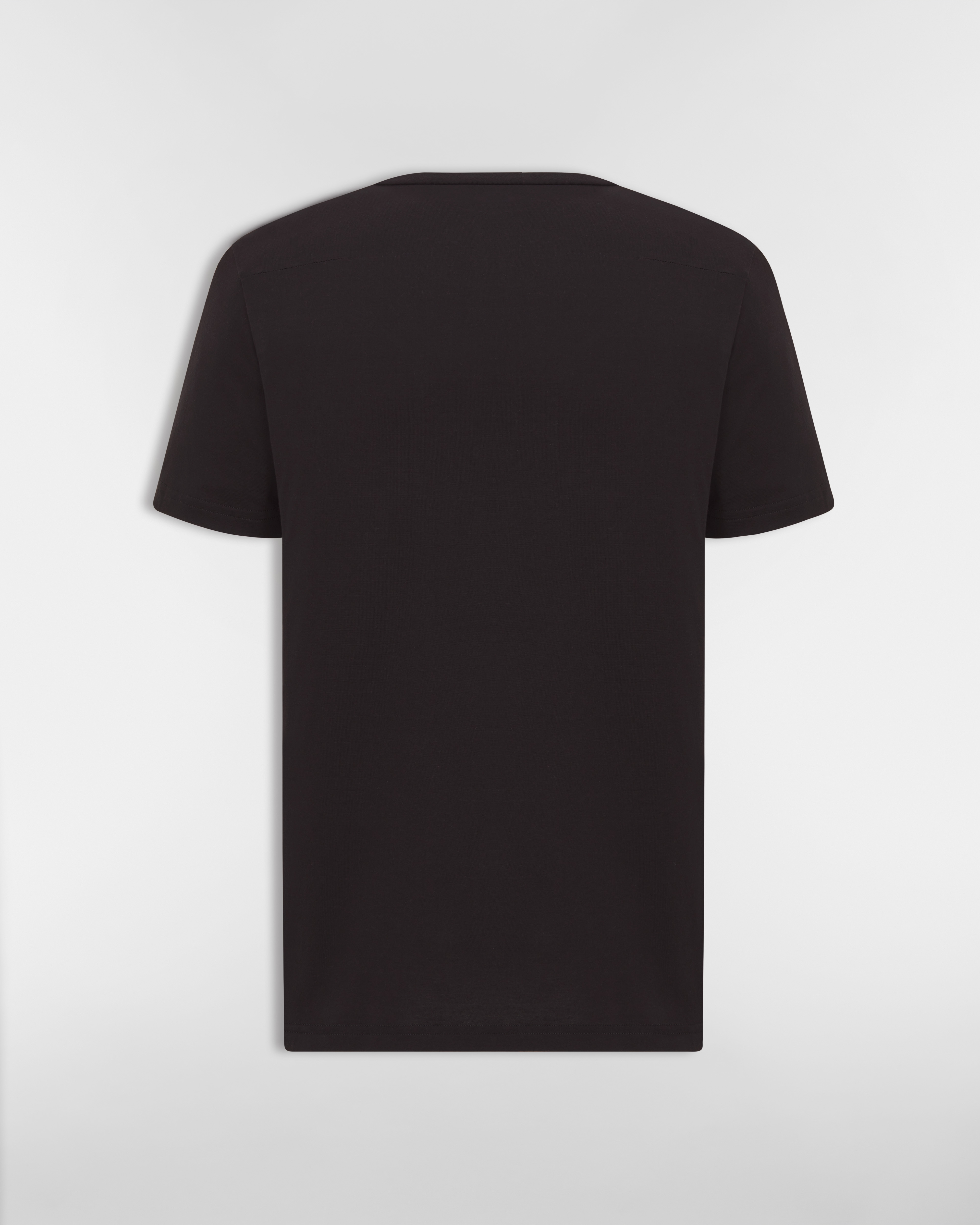 T-Shirt with Bee Embroidery Black Cotton Jersey E08