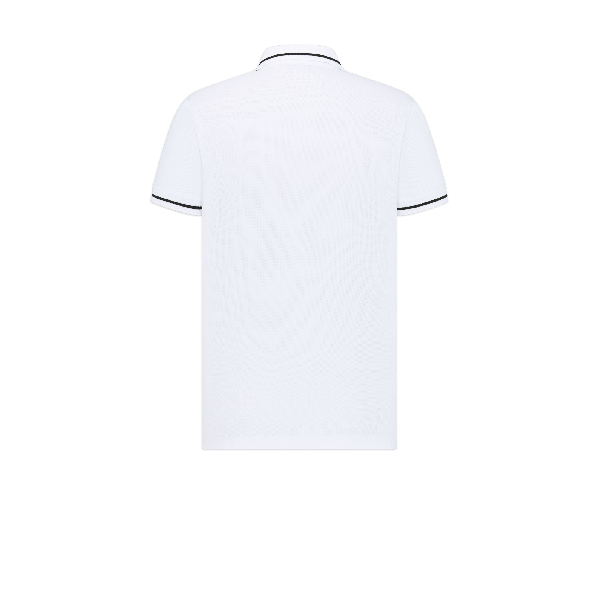 Polo Shirt with Bee Embroidery White Cotton Piqué E08