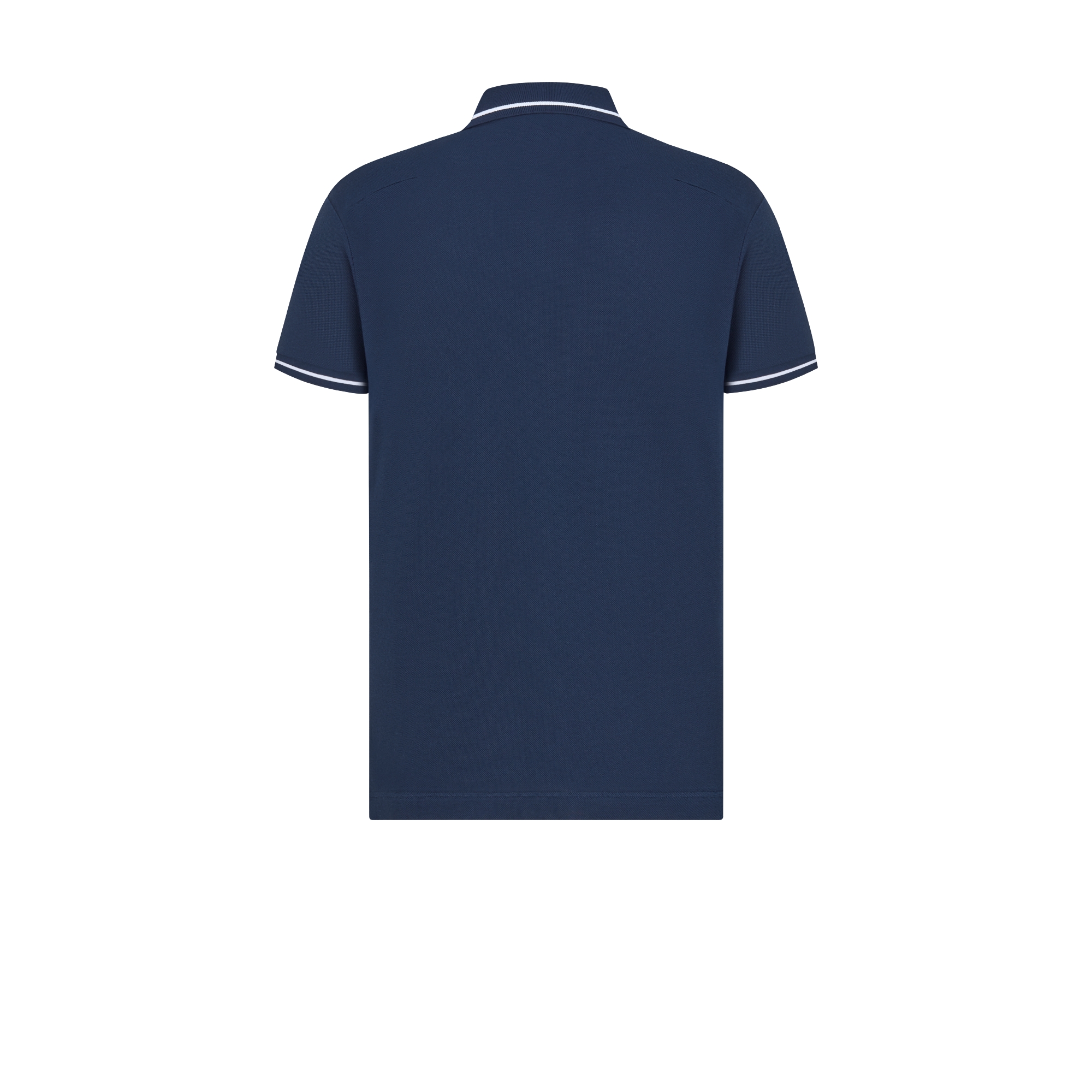 Polo Shirt with Bee Embroidery Navy Blue Cotton Piqué E08