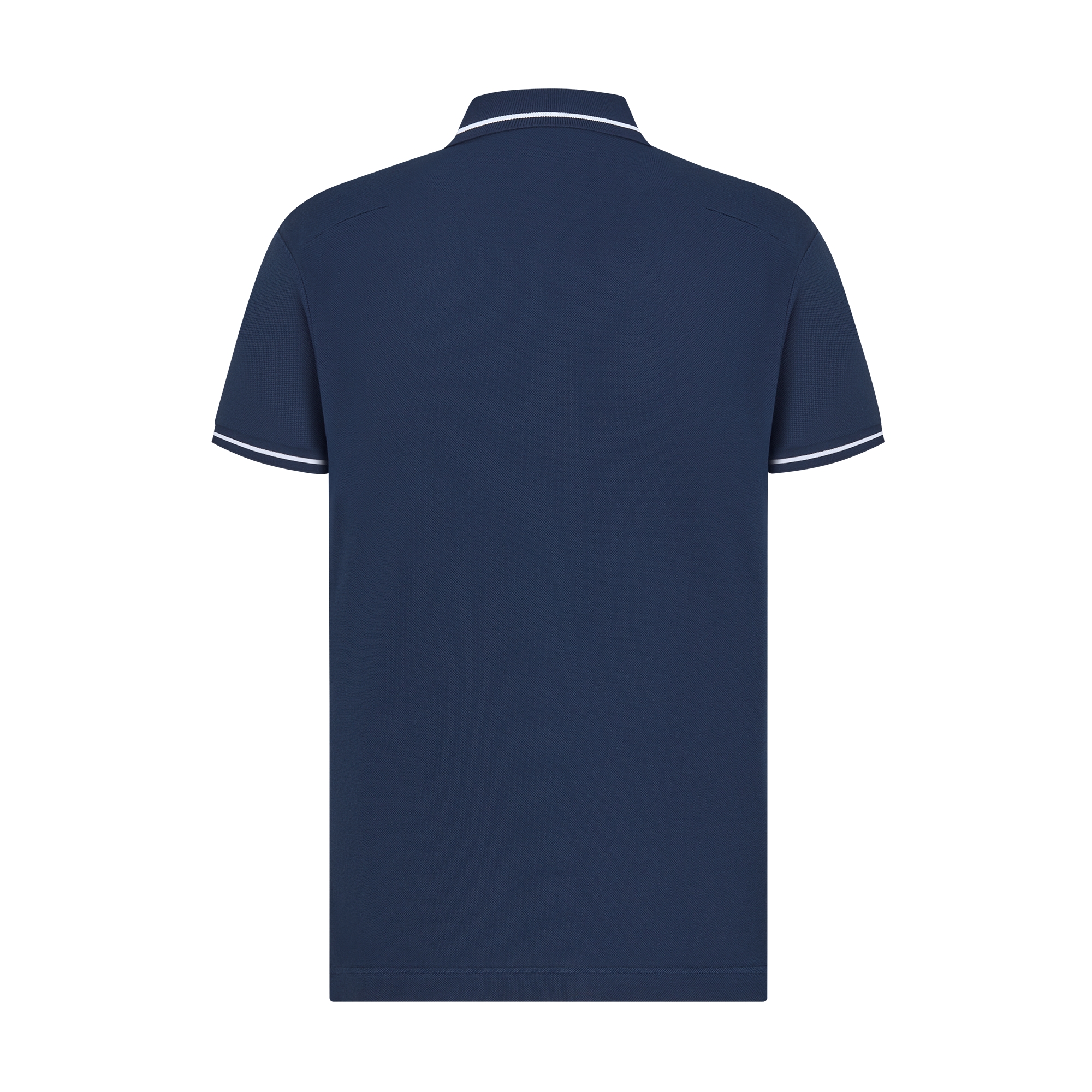 Polo Shirt with Bee Embroidery Navy Blue Cotton Piqué E08