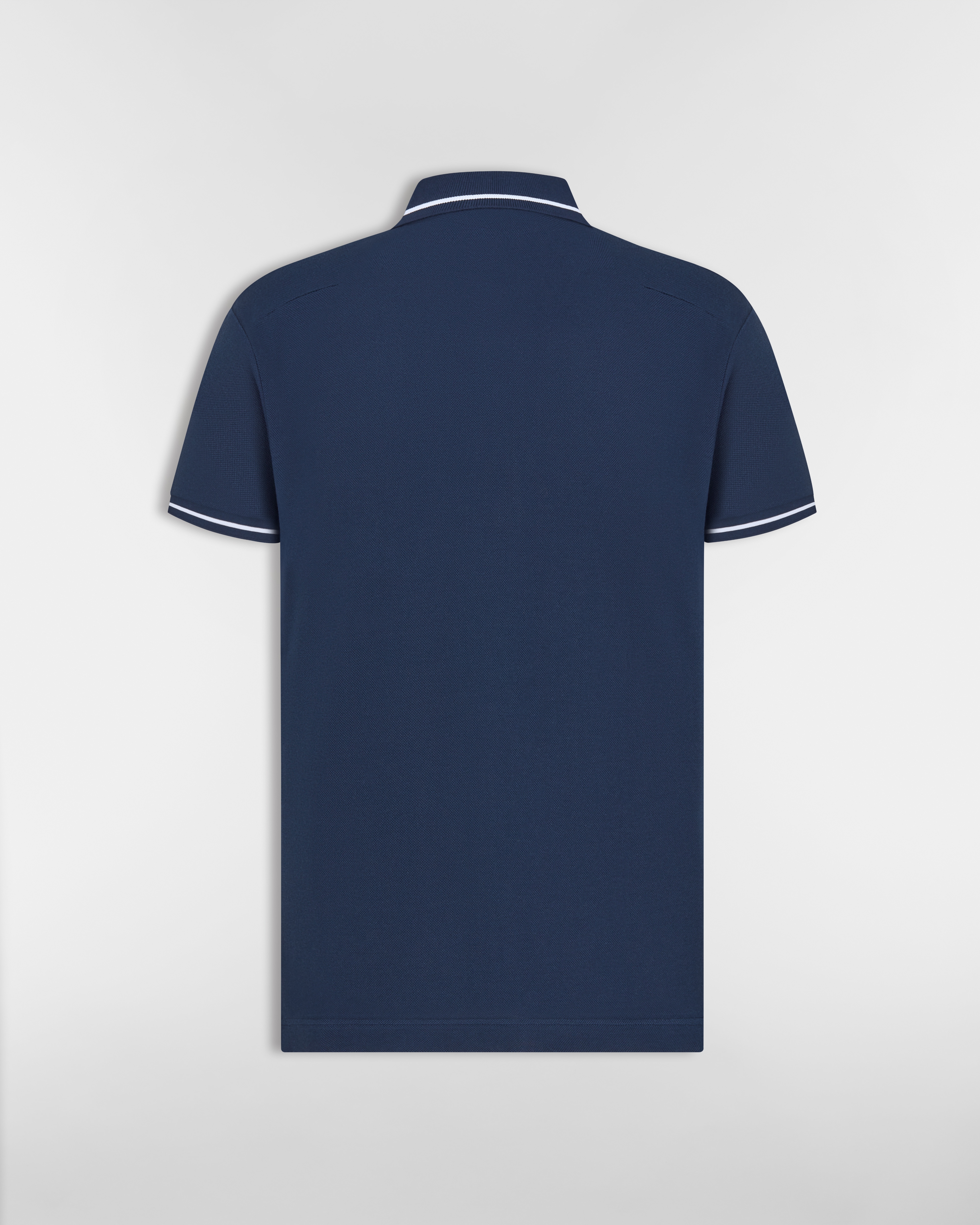 Polo Shirt with Bee Embroidery Navy Blue Cotton Piqué E08