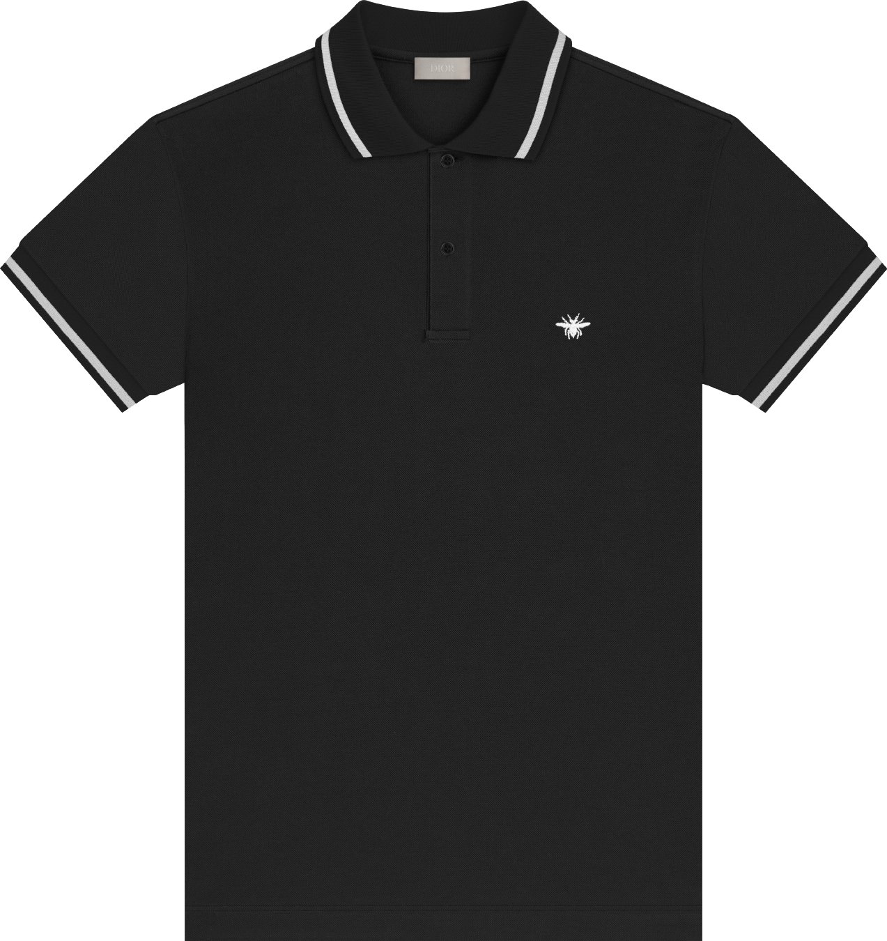 Polo Shirt with Bee Embroidery Black Cotton Pique DIOR