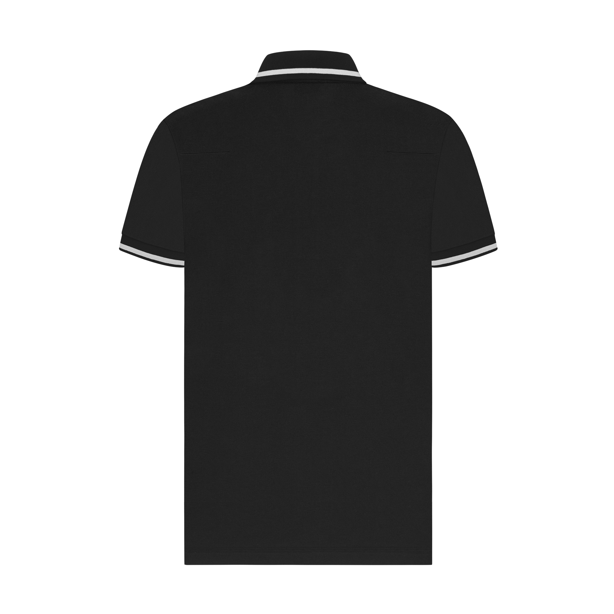 Polo Shirt with Bee Embroidery Black Cotton Piqué E08