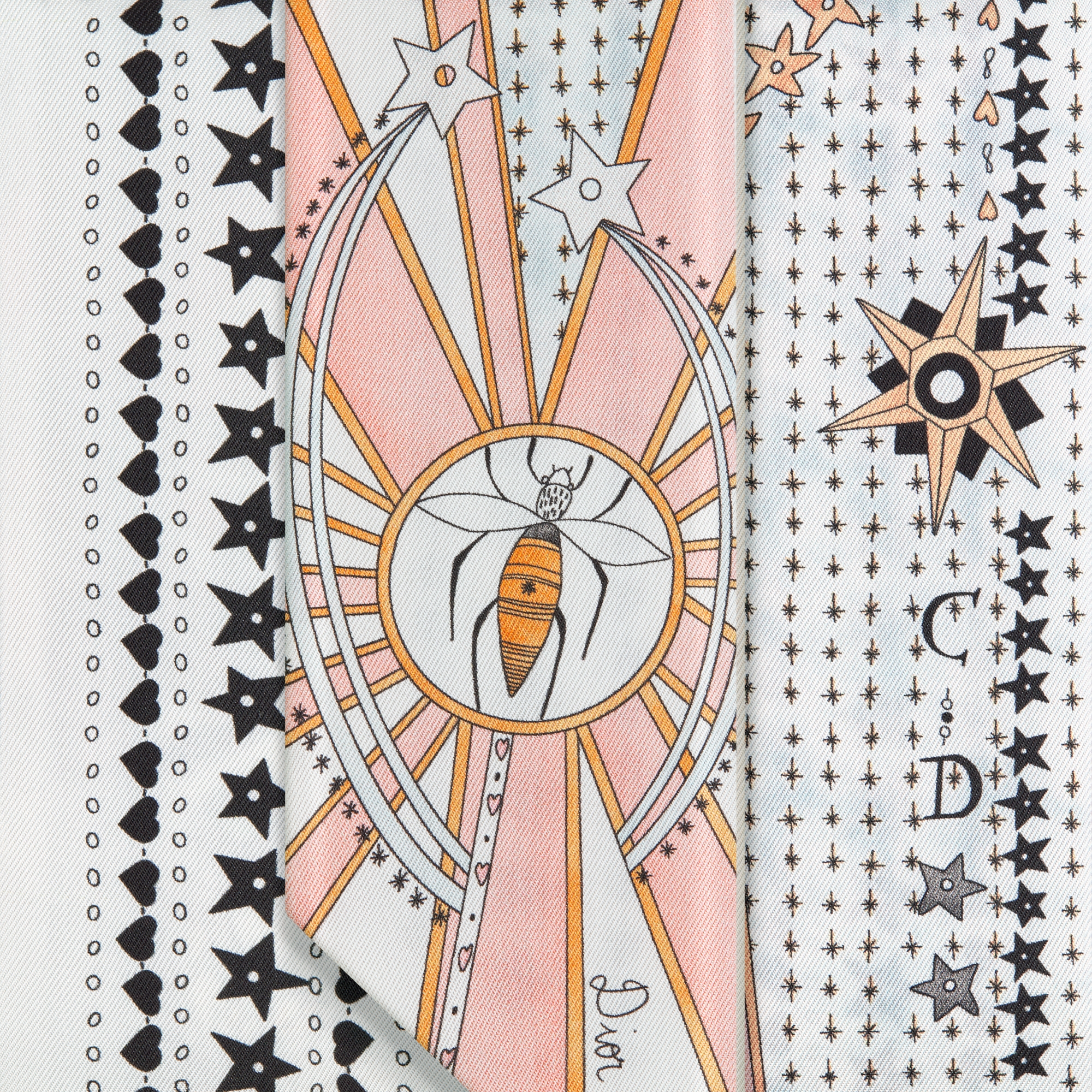 Pañuelo Mitzah Tarot La Papesse Sarga de seda blanca E09