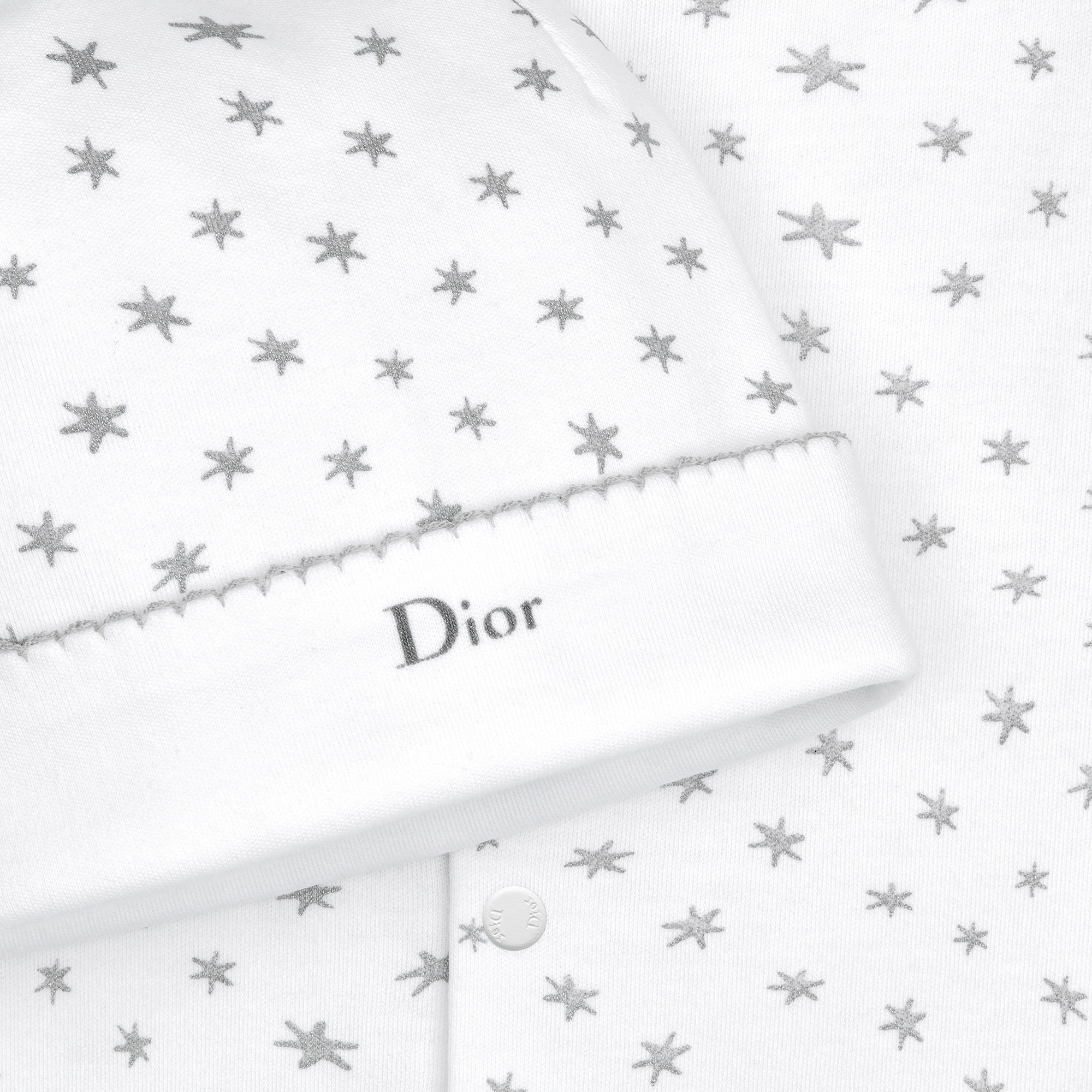 Chance Newborn Gift Set White Cotton Interlock with Lucky Stars Motif E06