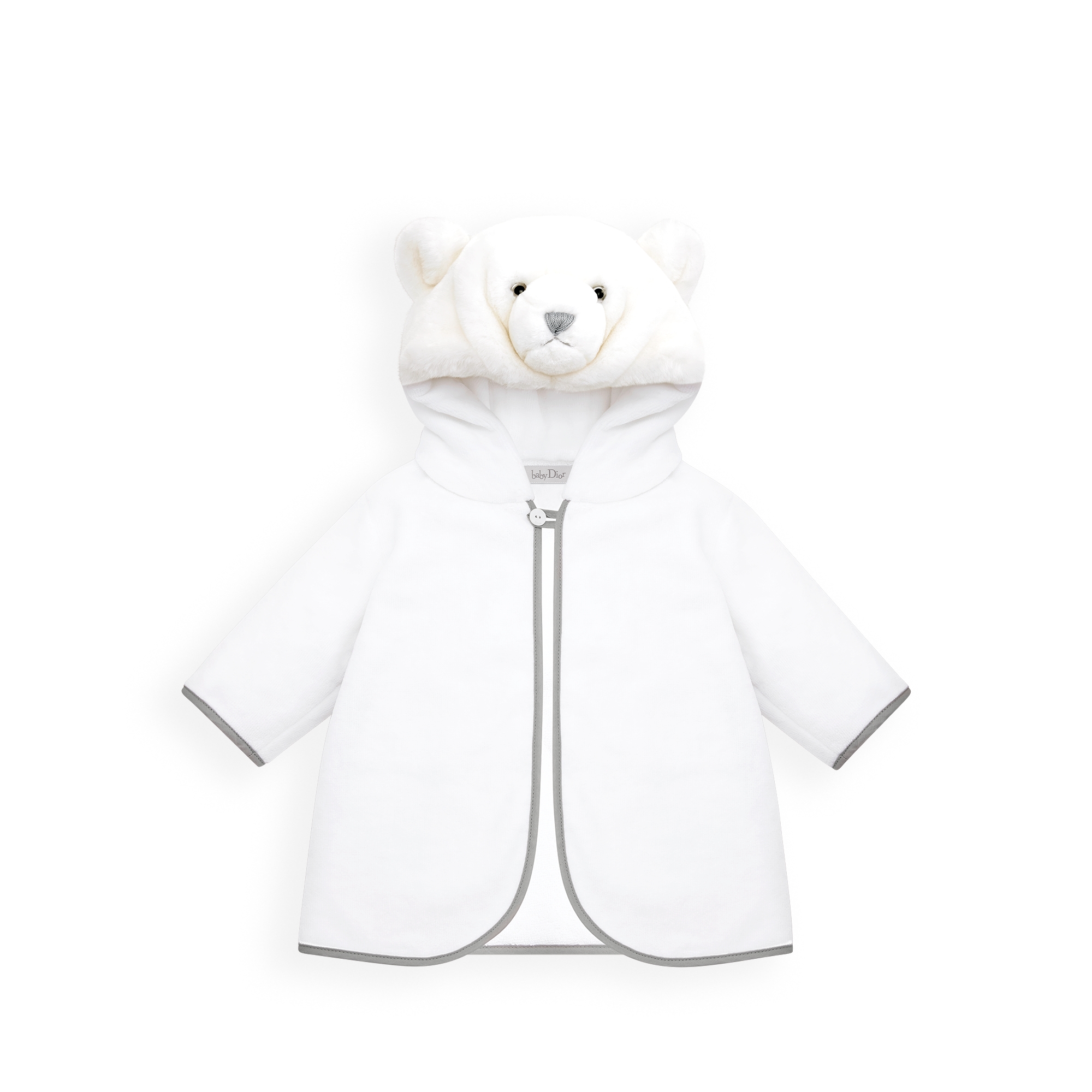 طقم هدايا دمية الدب لحديثي الولادة فرو صناعي باللون الأبيض، وقماش إنترلوك قطني، وقماش تيري محبوك مخملي E02