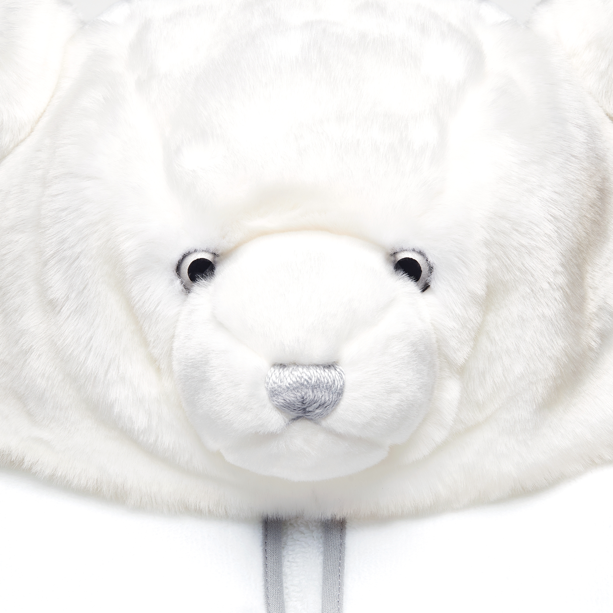 طقم هدايا دمية الدب لحديثي الولادة فرو صناعي باللون الأبيض، وقماش إنترلوك قطني، وقماش تيري محبوك مخملي E03