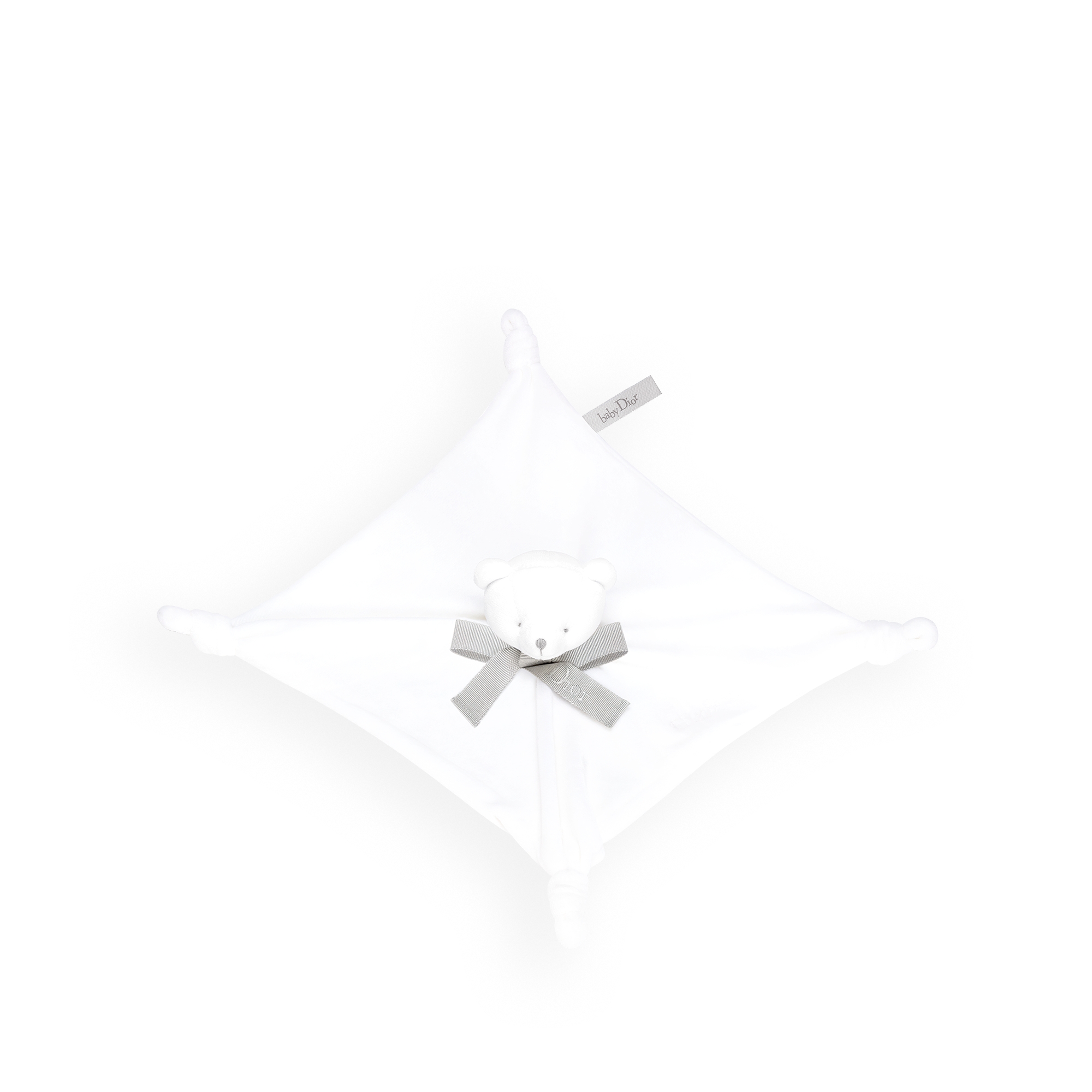 طقم هدايا دمية الدب لحديثي الولادة فرو صناعي باللون الأبيض، وقماش إنترلوك قطني، وقماش تيري محبوك مخملي E04