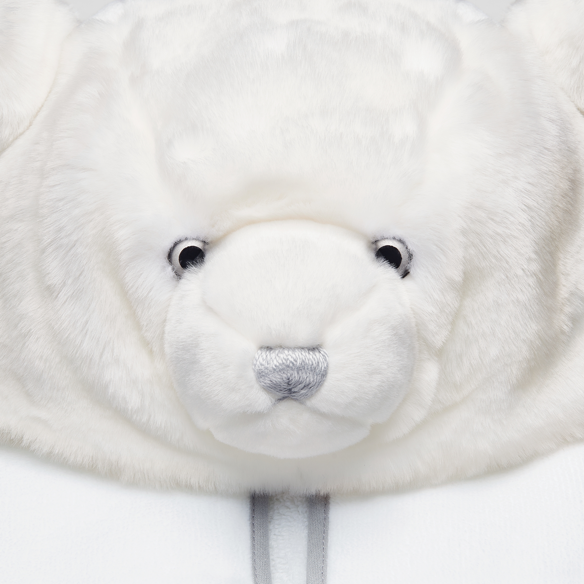 طقم هدايا دمية الدب لحديثي الولادة فرو صناعي باللون الأبيض، وقماش إنترلوك قطني، وقماش تيري محبوك مخملي E10