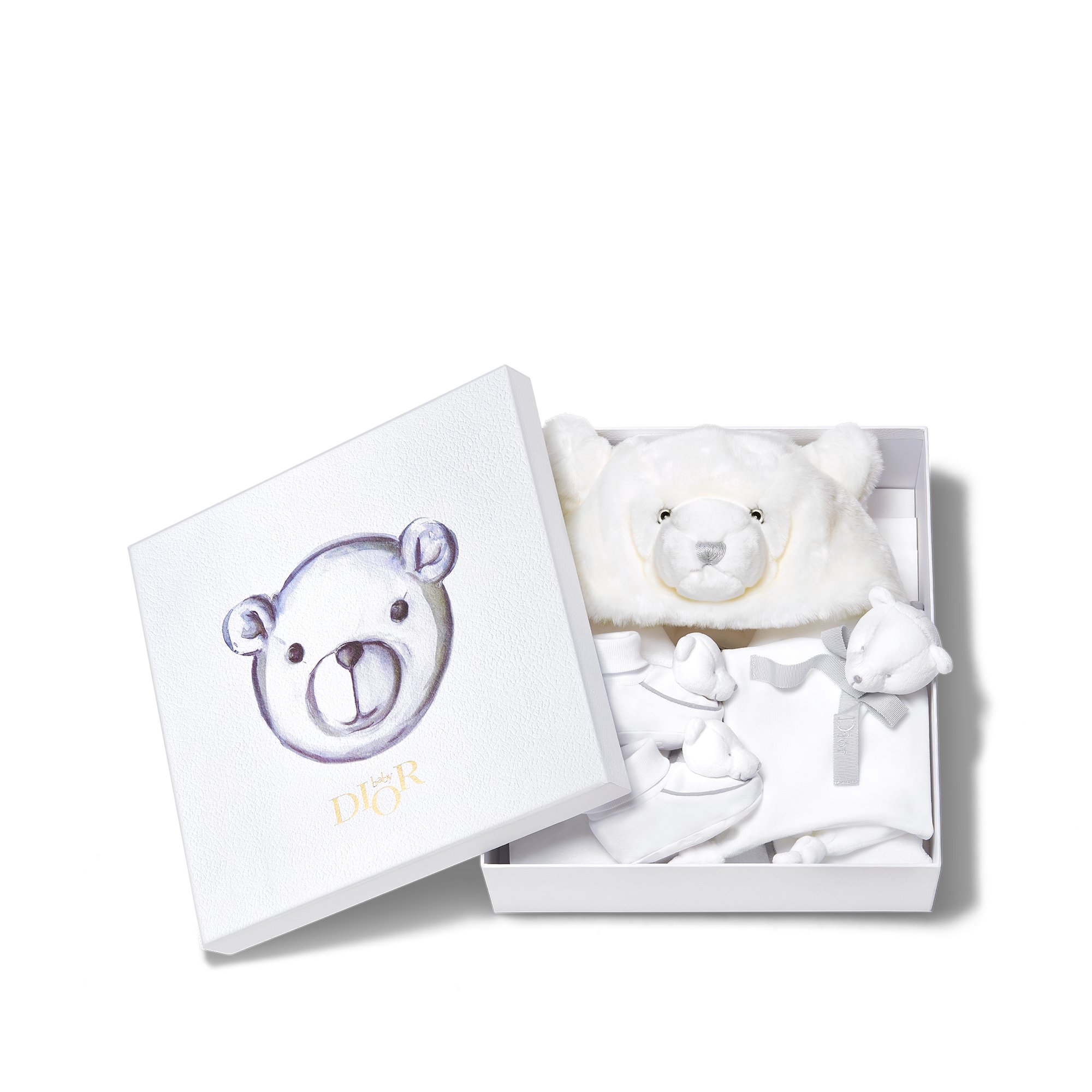 DIOR | Teddy Bear 出産祝いギフトセット フェイクファー・コットンインターロック・ベルベット テリーニット